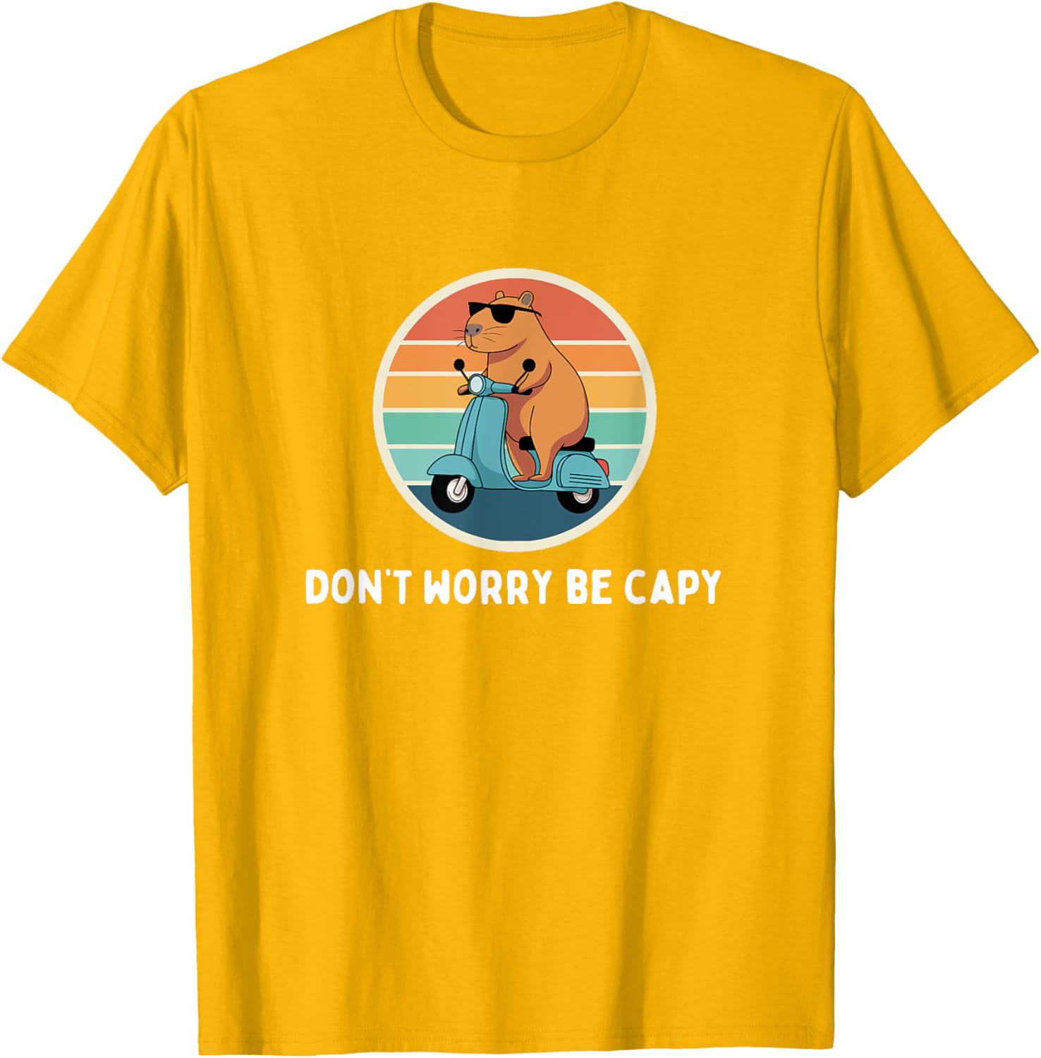 Funny Capybara T-Shirt Don't Worry Be Capy Cute Rodent Apparel - 8