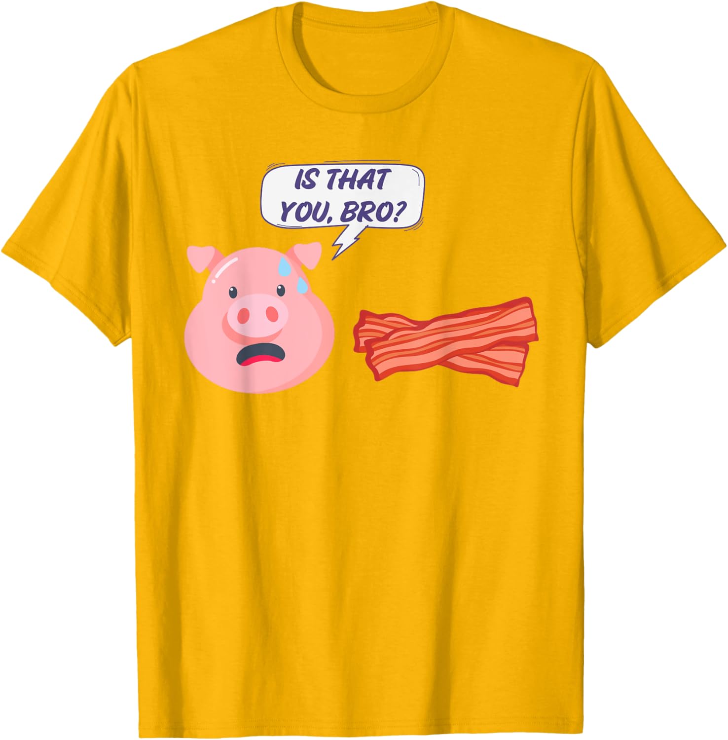Funny Bacon Lover T-Shirt with Humorous Pig Design for Foodies - 4
