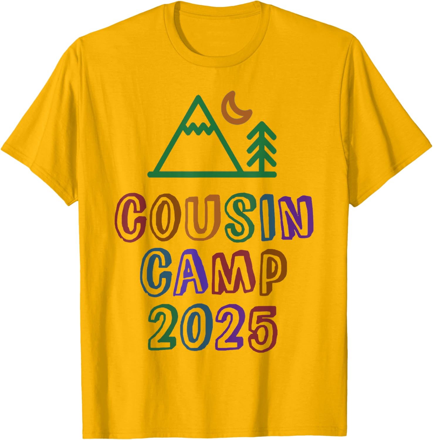Kids Cousin Camp 2025 Grandma Crew Squad Sleepaway T-Shirt Fun Design - 5