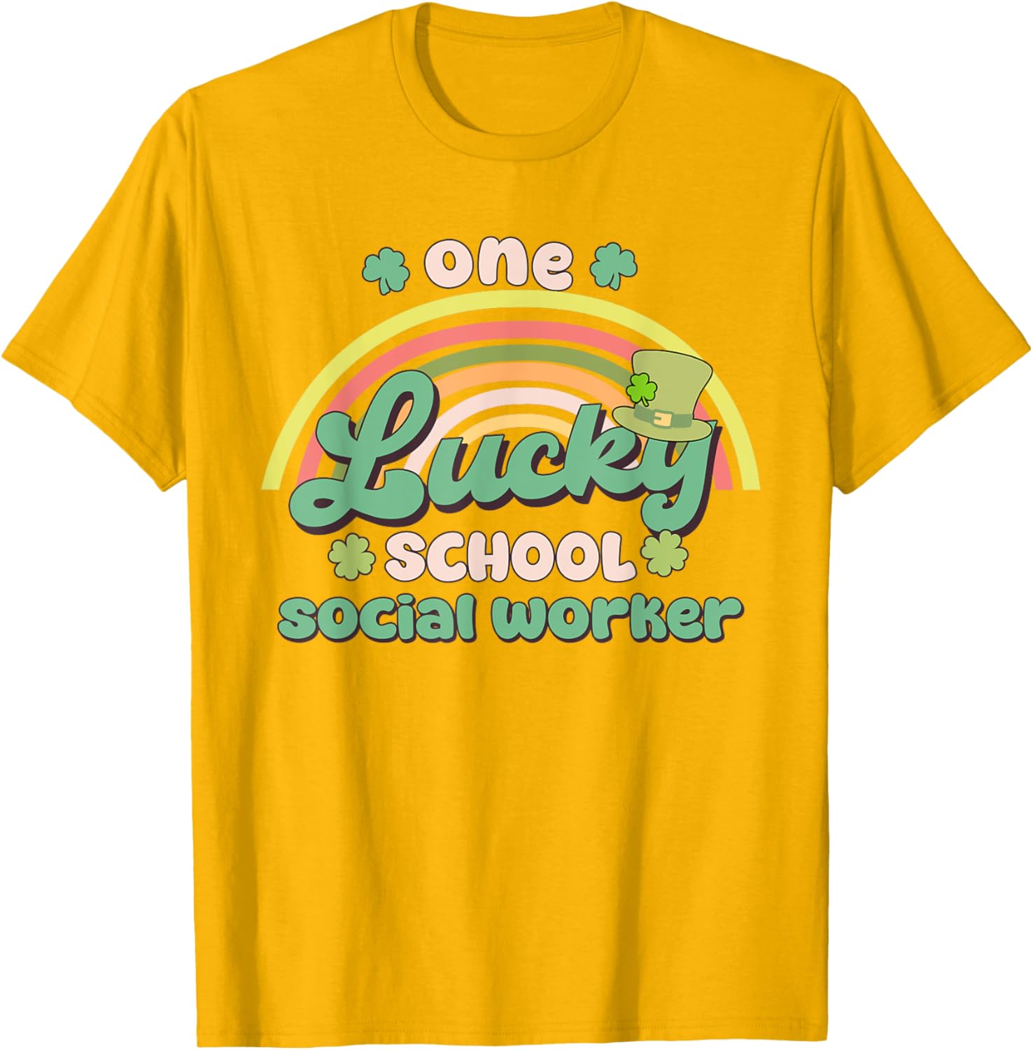 One Lucky School Social Worker St Patricks Day T-Shirt for Fun Celebration - 9