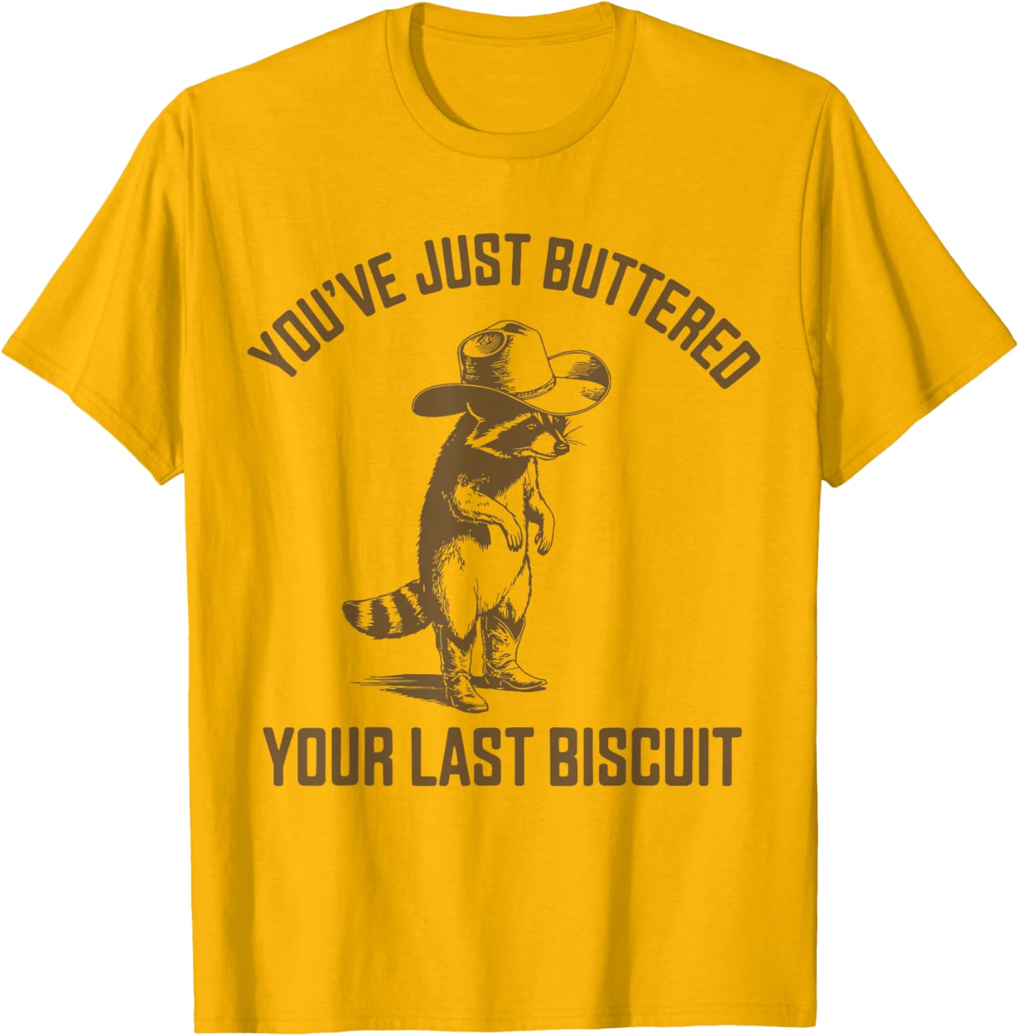 Funny Cowboy Raccoon T-Shirt Perfect for Biscuit Lovers and Humor Fans - 6