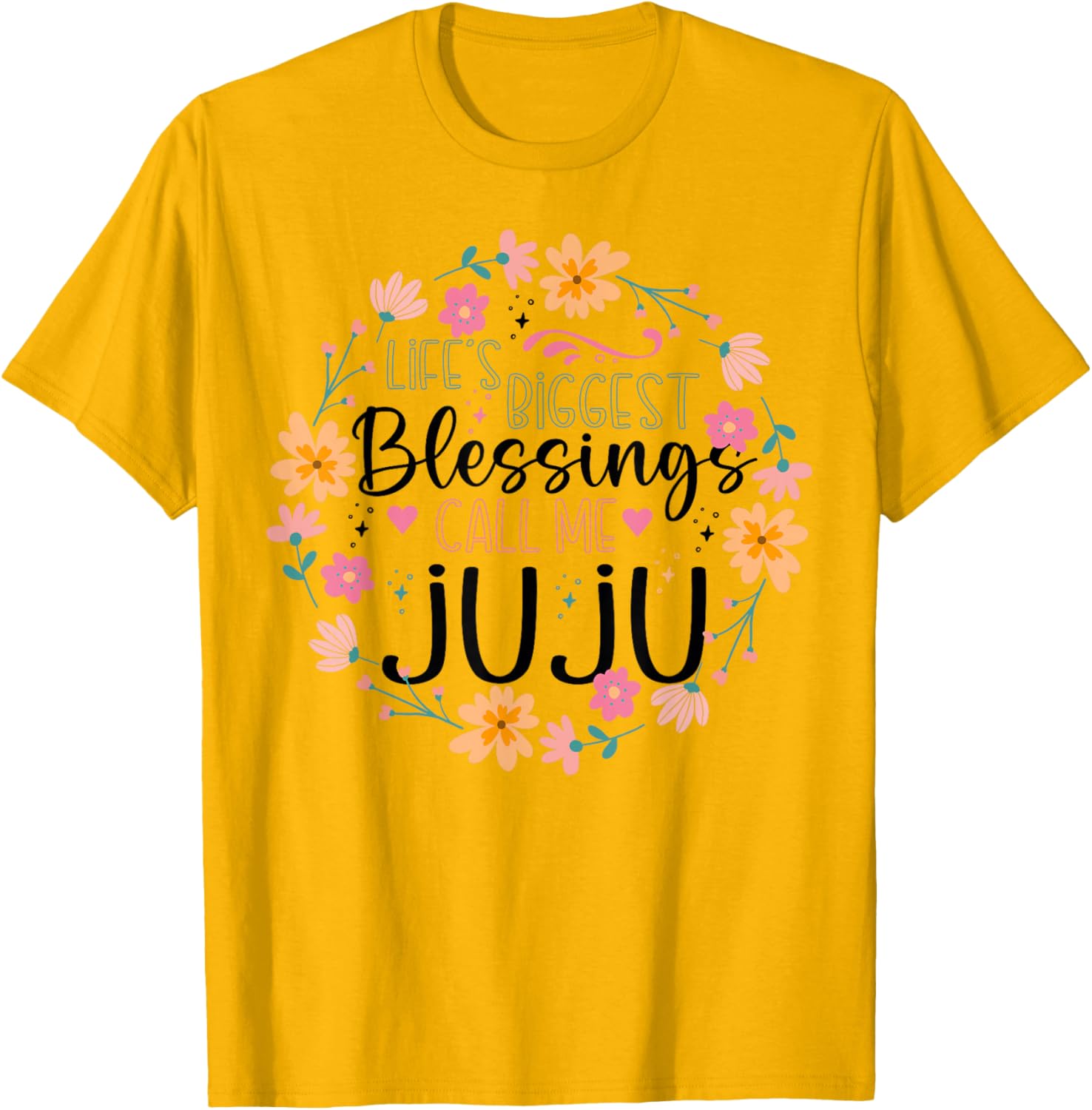 Floral Grandma T-Shirt Life's Greatest Blessings Call Me Juju Gift - 7
