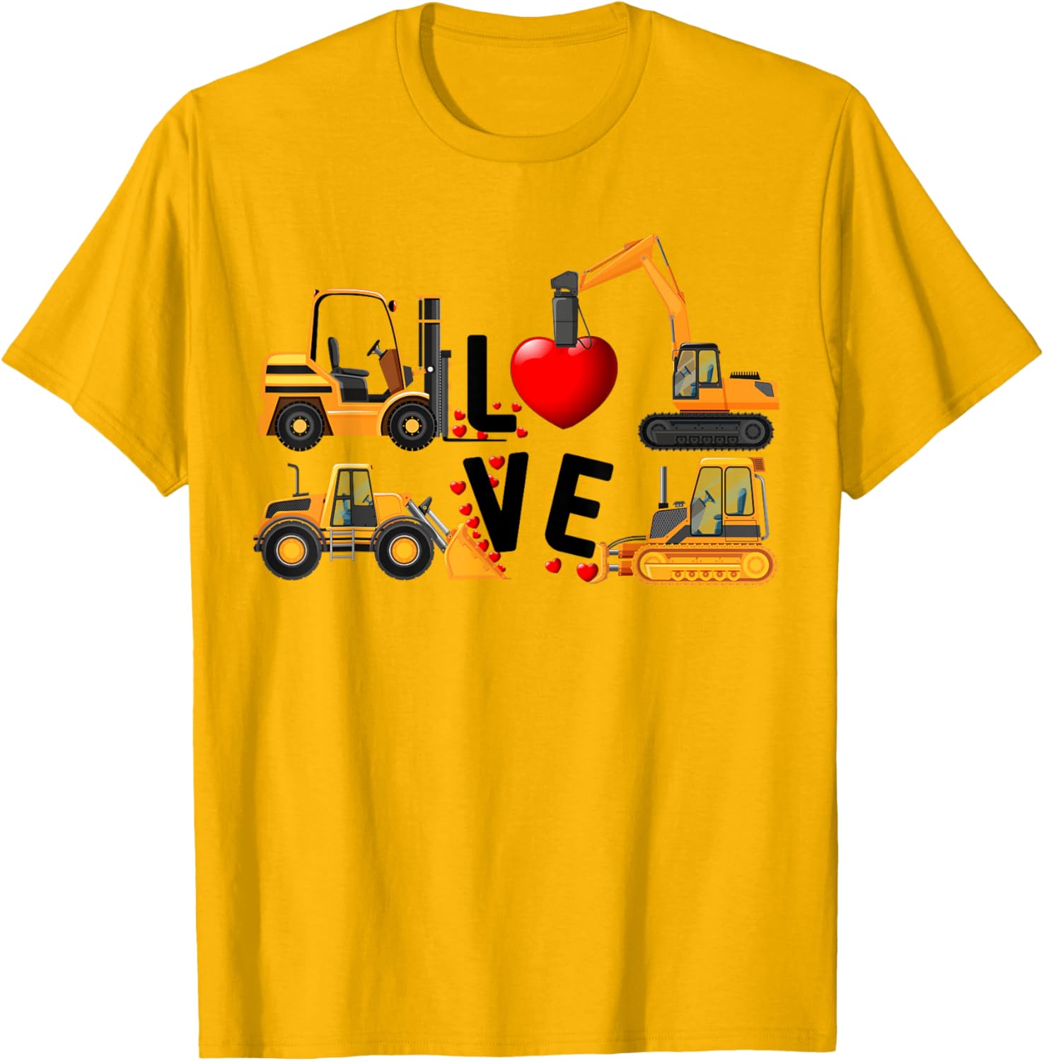 Cute Excavator Hearts Valentine's Day T-Shirt for Boys - Fun and Stylish! - 6