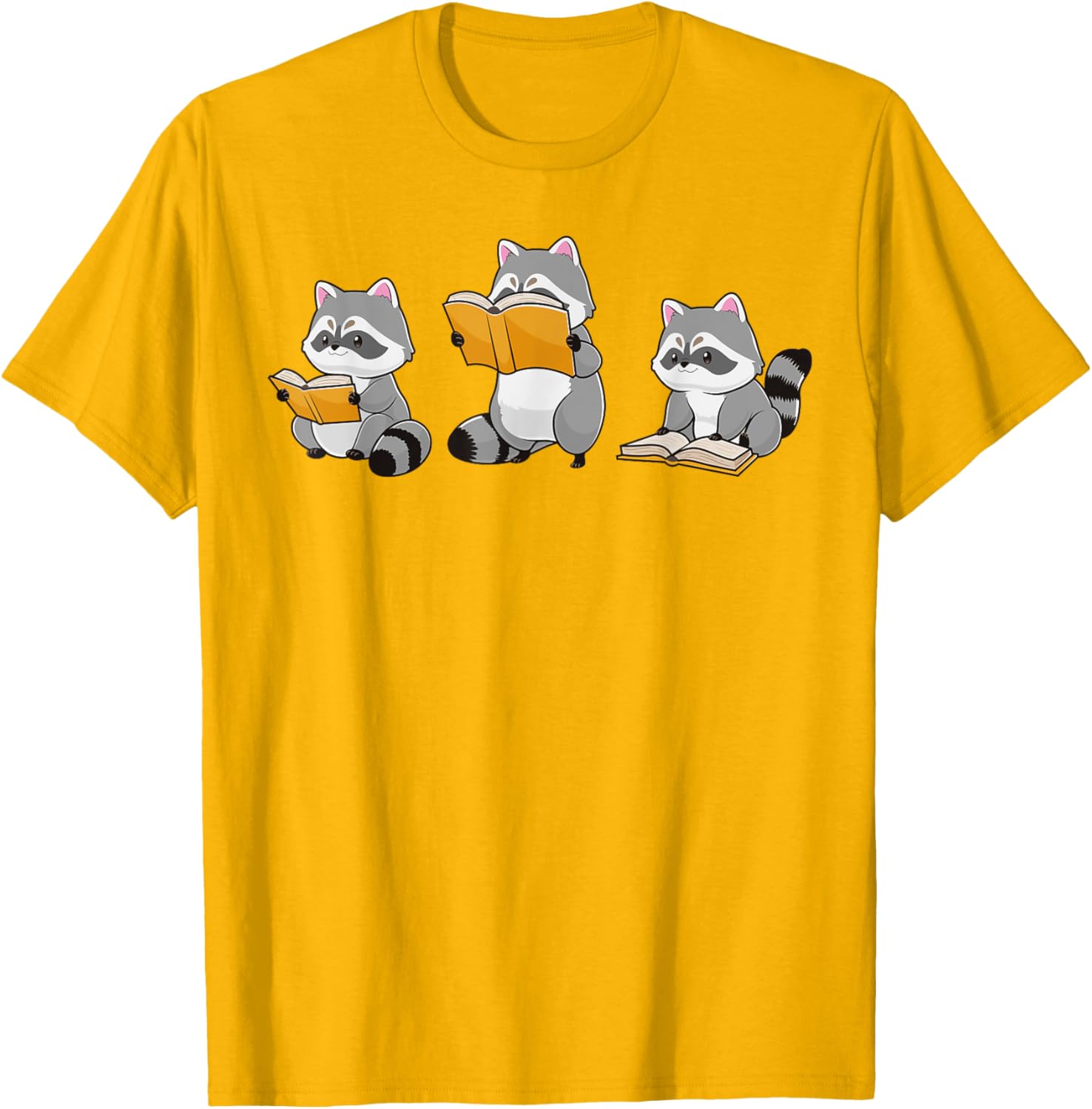 Cute Raccoon Reading Books T-Shirt for Book Lovers and Bookworms - 4