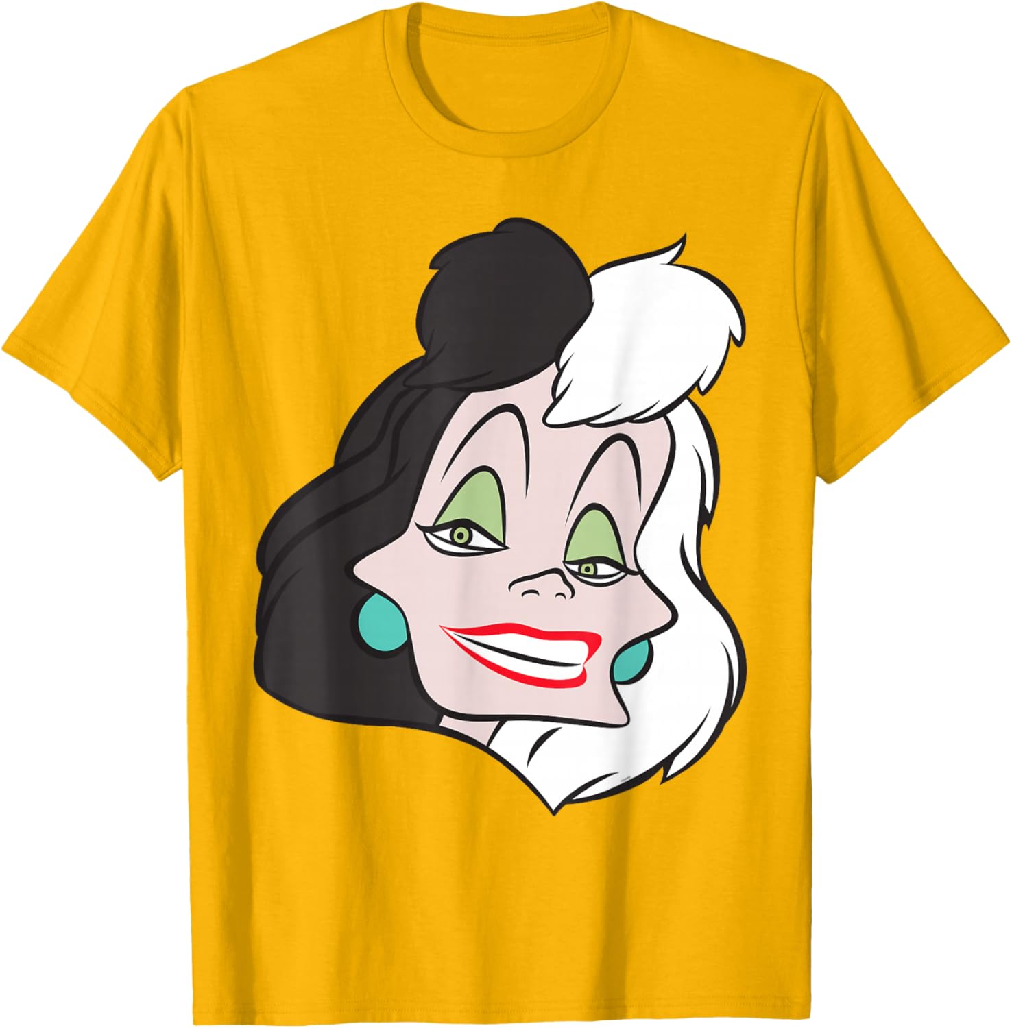 Fashionable Cruella De Vil Big Face T-Shirt for Disney Villains Fans - 25