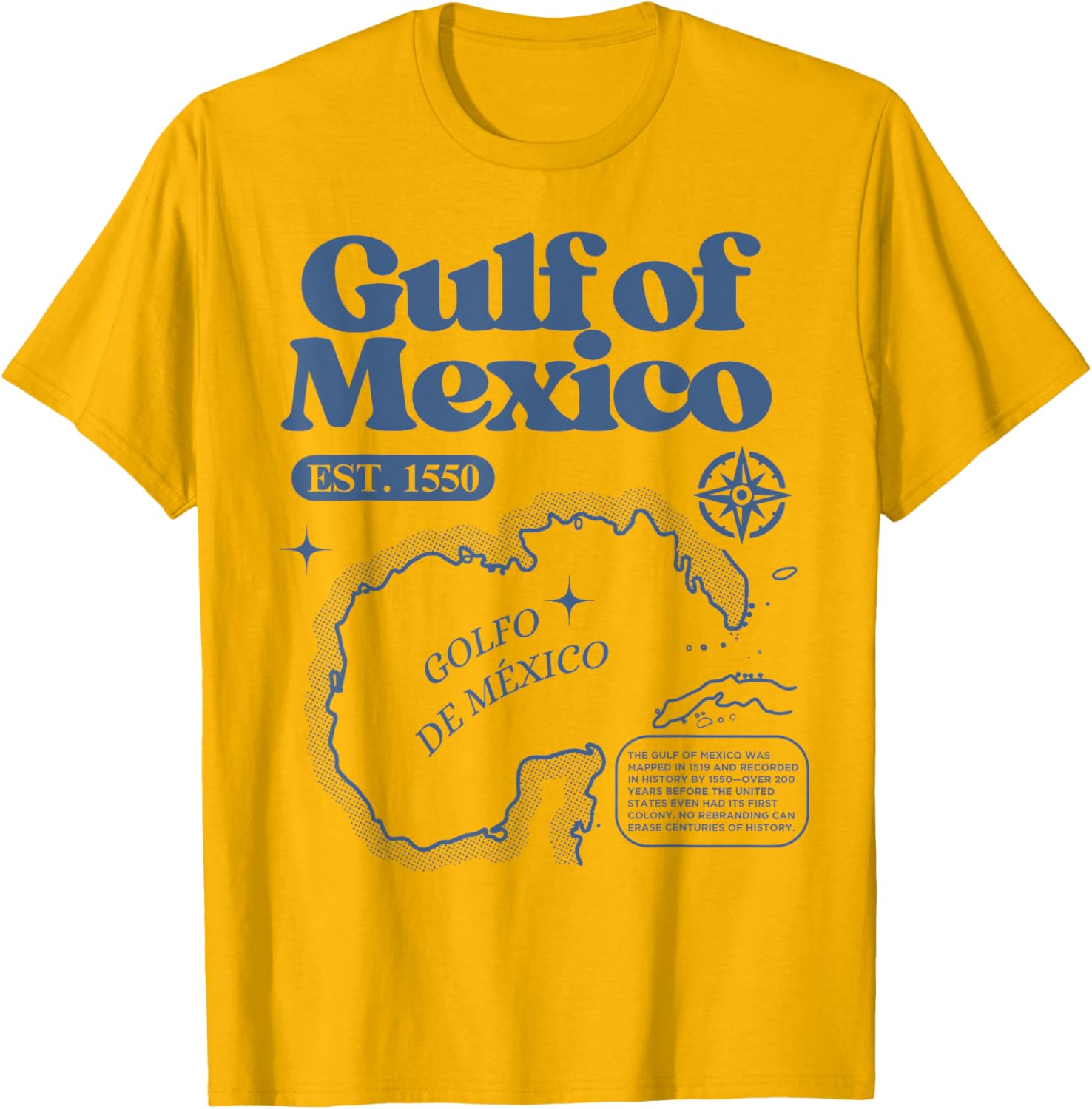 Vintage Gulf of Mexico 1550 Map T-Shirt for History Lovers - 11