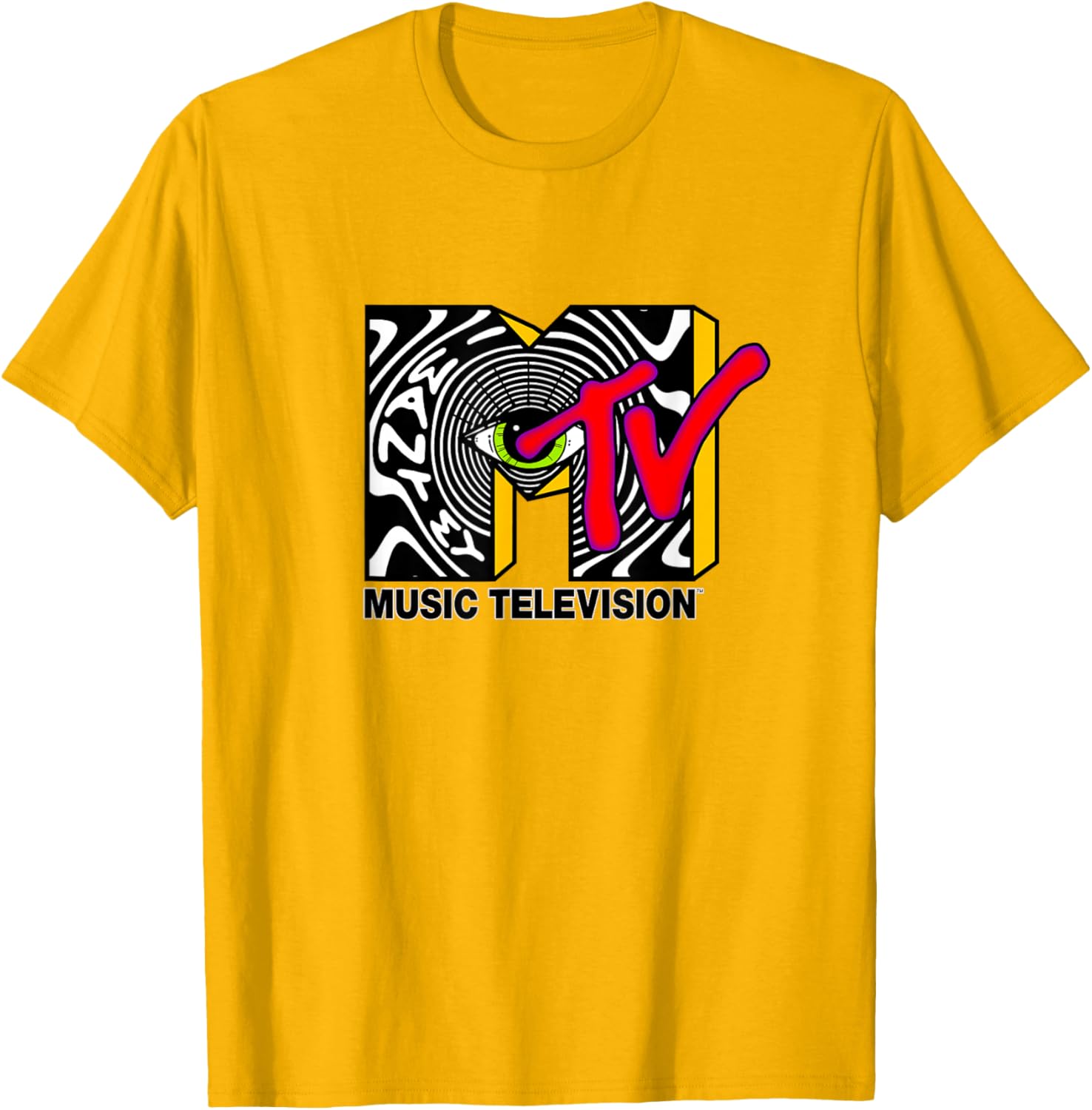 MTV Psychedelic Eye Logo T-Shirt – Unique Optical Illusion Artwear - 2