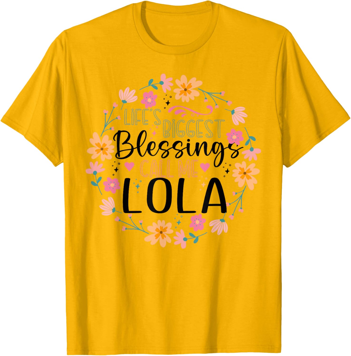 Floral Grandma T-Shirt Life's Greatest Blessings Call Me Lola Gift Idea - 6