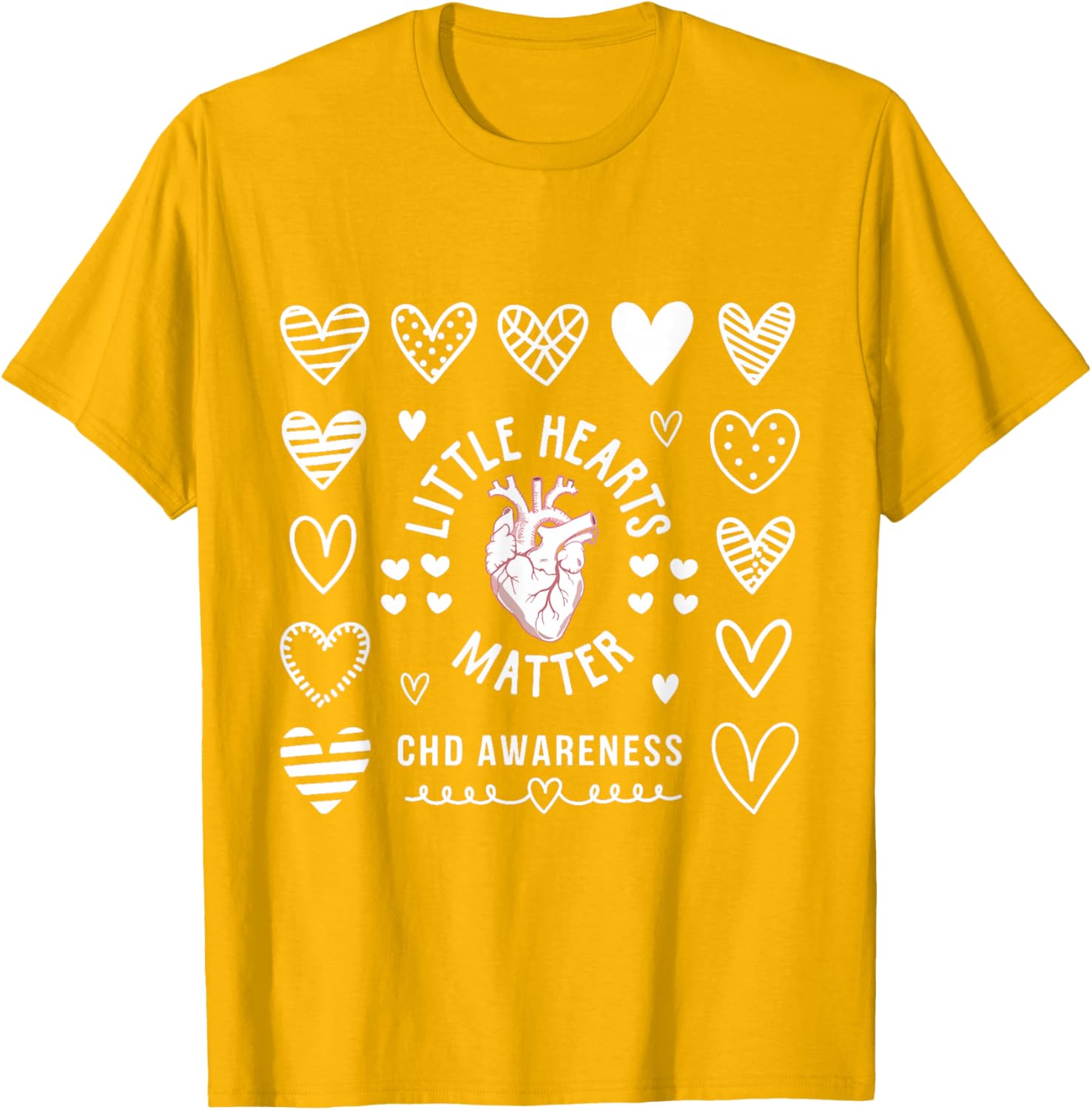 Heart Anatomy Valentine CHD Awareness T-Shirt for Heart Health Support - 24