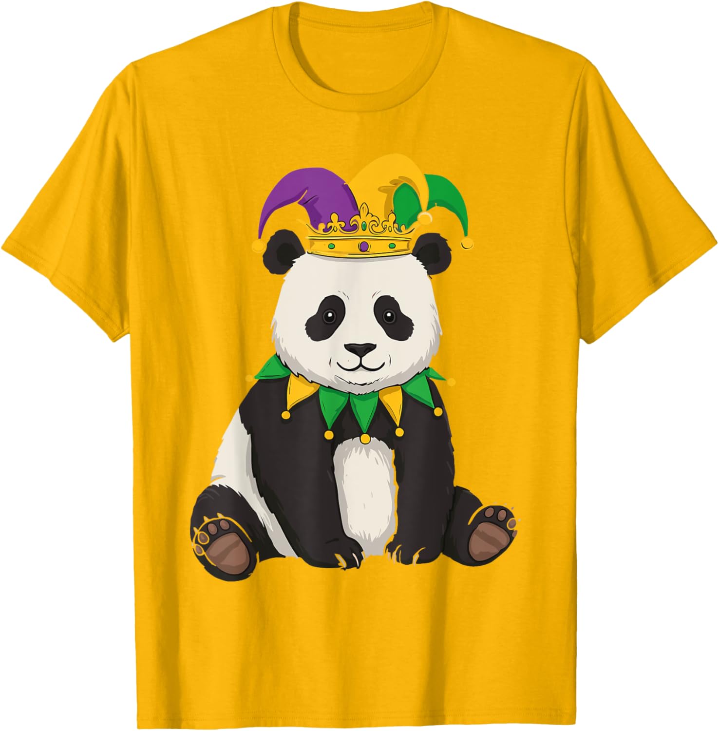 Funny Panda Mardi Gras Jester Hat Tee Cute Gift T-Shirt for All Ages - 15