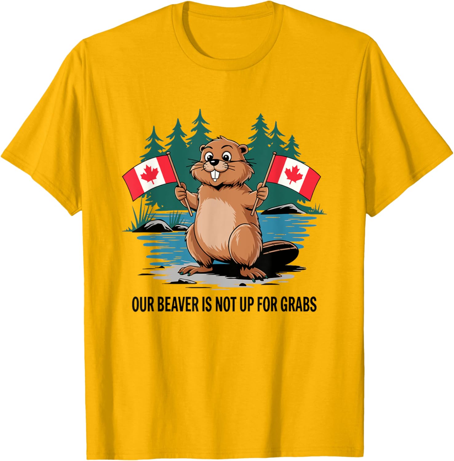 Funny Canadian Beaver T-Shirt with Flags for Canada Pride Enthusiasts - 3