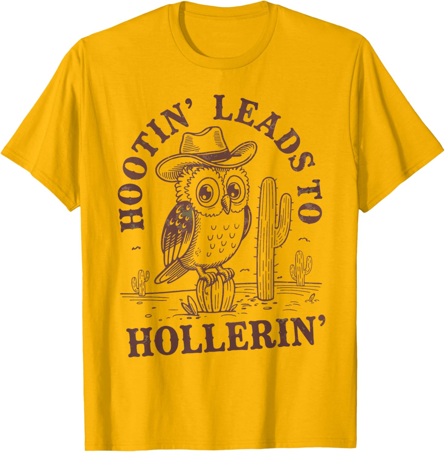 Funny Cowboy Owl T-Shirt Hootin Leads To Hollerin - Perfect Gift for Bird Lovers - 10