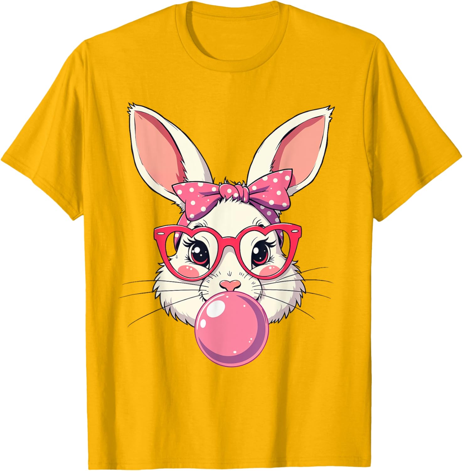 Cute Bunny Face Bow T-Shirt for Easter Fun - Kids and Adults Available - 20