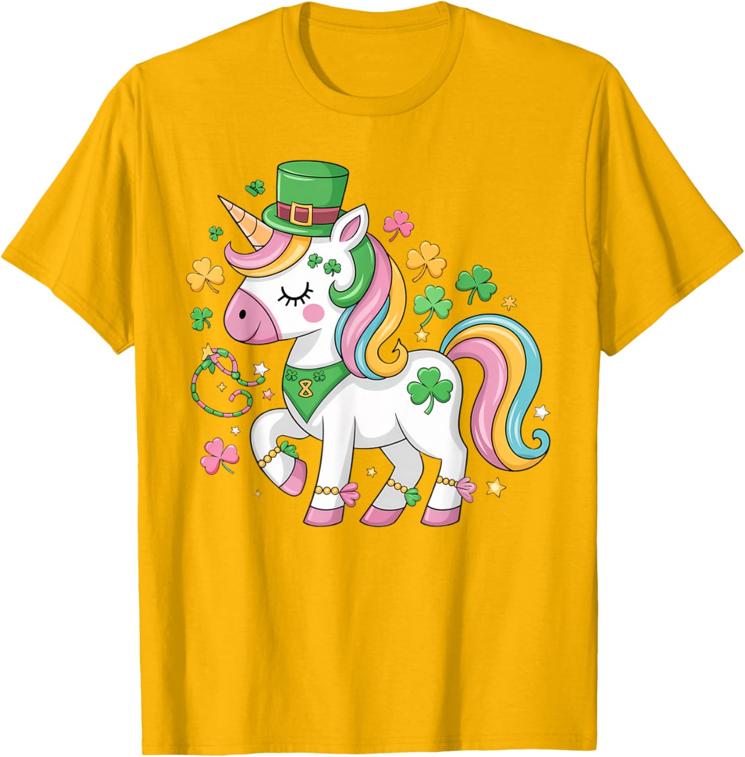 Cute Girls St Patricks Day Unicorn Shamrock Lepricorn T-Shirt for Kids - 18