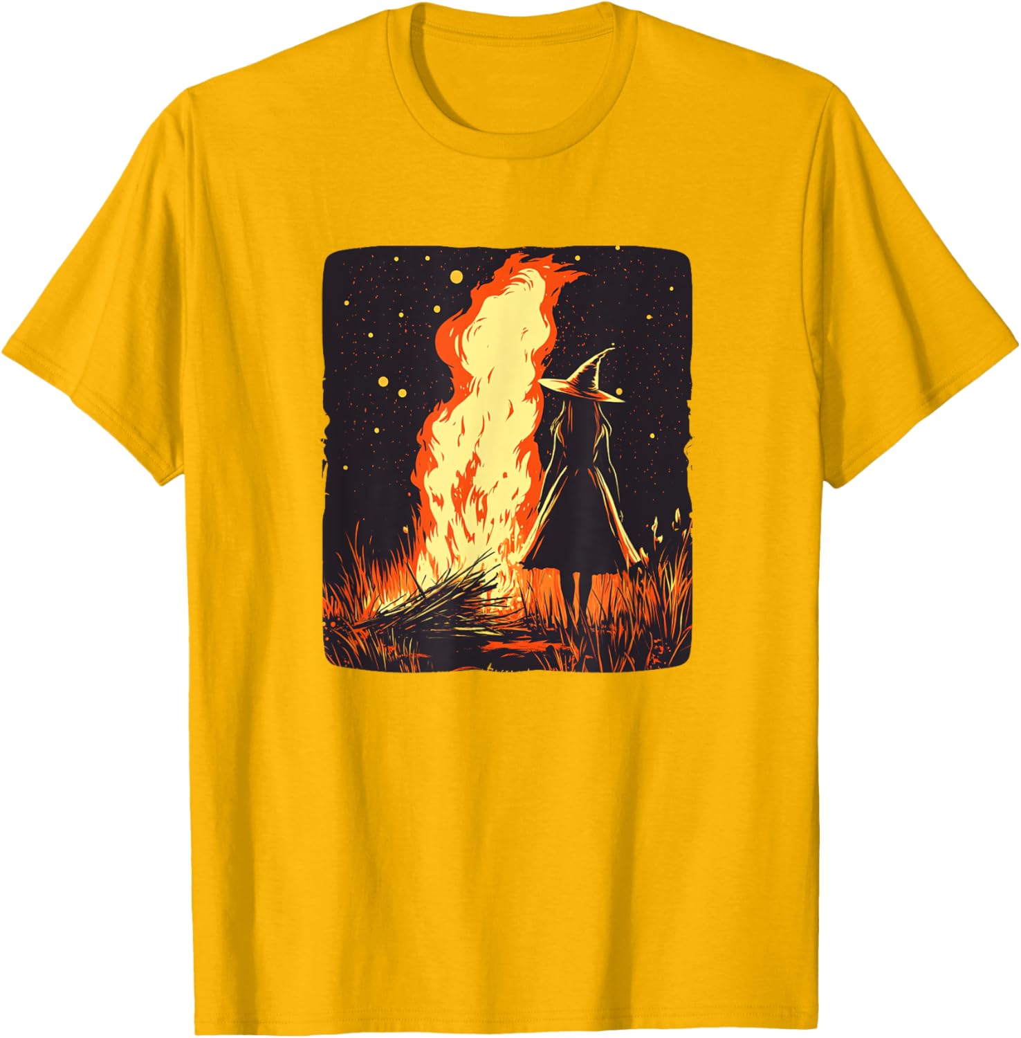 Spellbinding Witch and Bonfire Magic T-Shirt for Enchanting Nights - 8