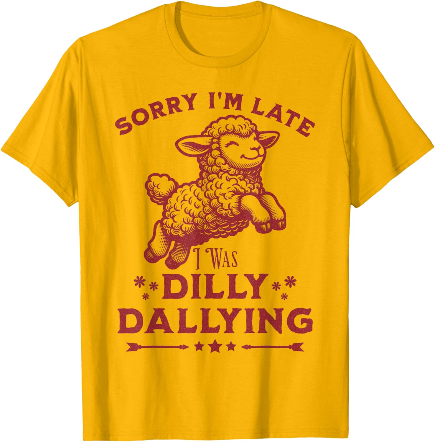 Cute Lamb Sorry I'm Late Dilly Dallying Baby T-Shirt for Kids - 11