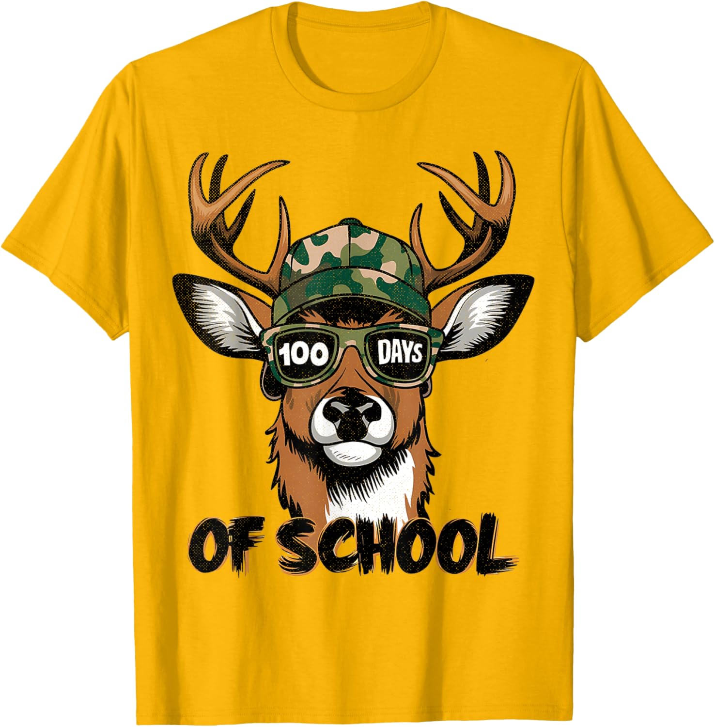 100 Days of School Deer Hunting T-Shirt for Kids Fun and Stylish - 25