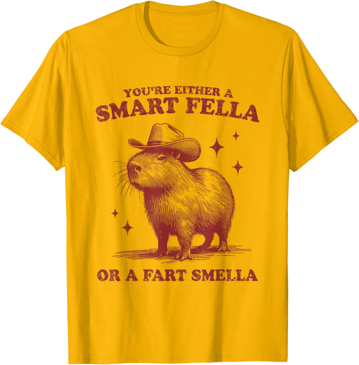 Funny Capybara T-Shirt - You're Either Smart or a Fart Smella Tee - 6