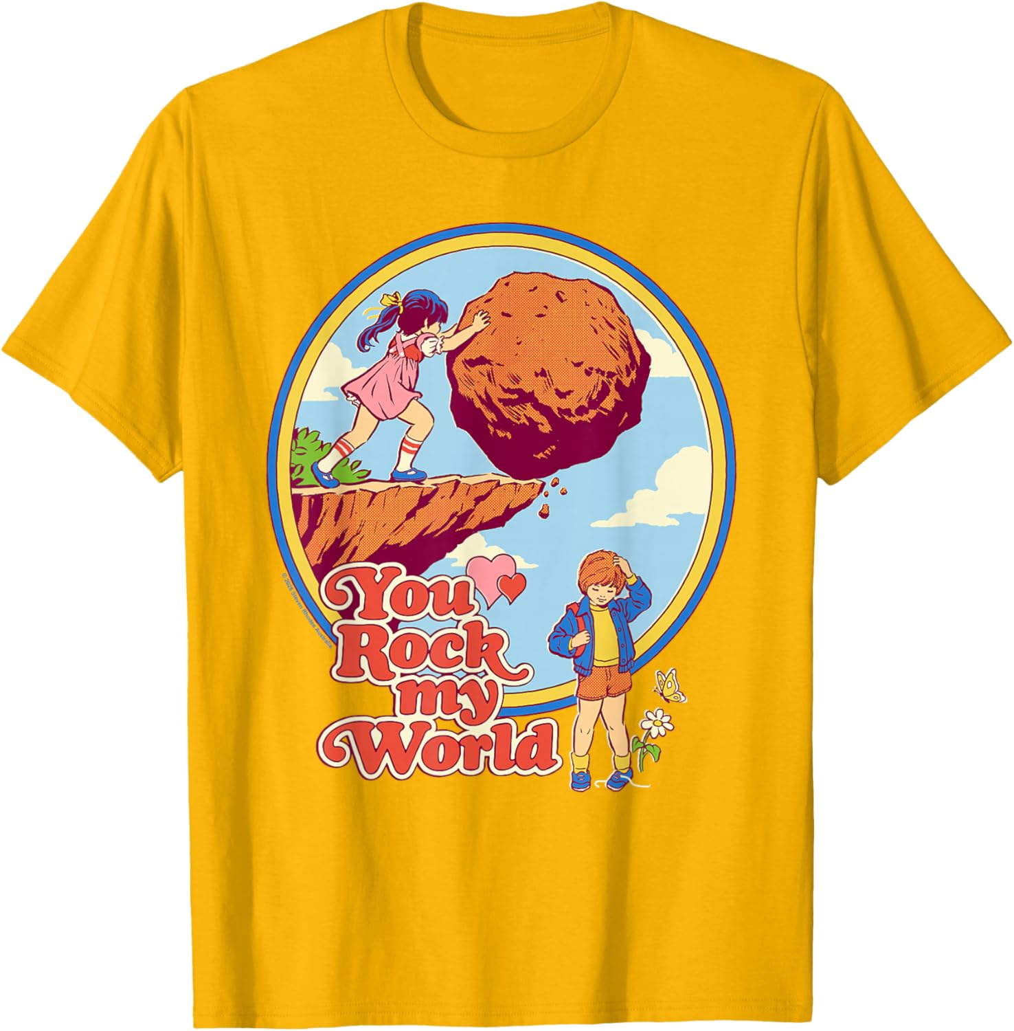 Rock My World Valentine's Sarcastic Vintage Funny T-Shirt for Adults - 1