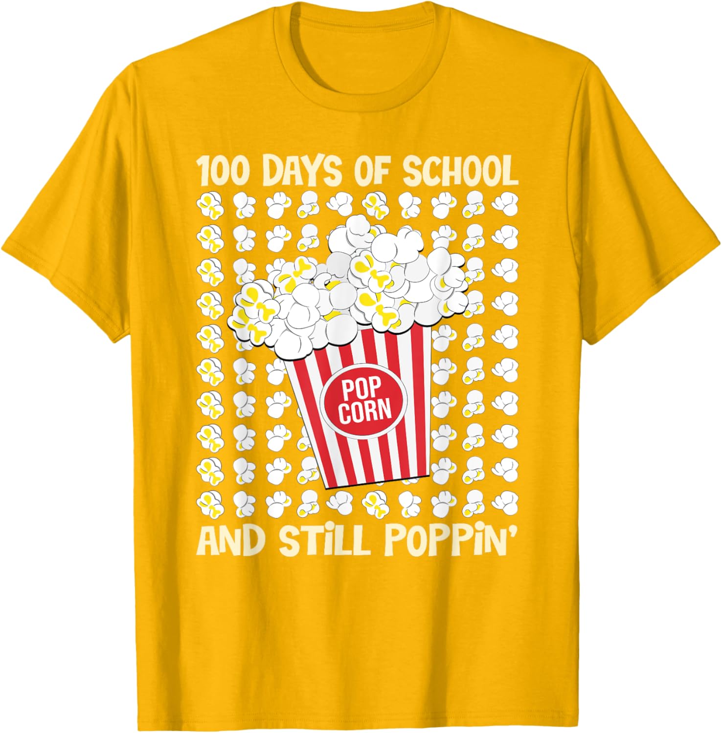 100 Days of School Loving Popcorn T-Shirt for Kids and Adults - 16