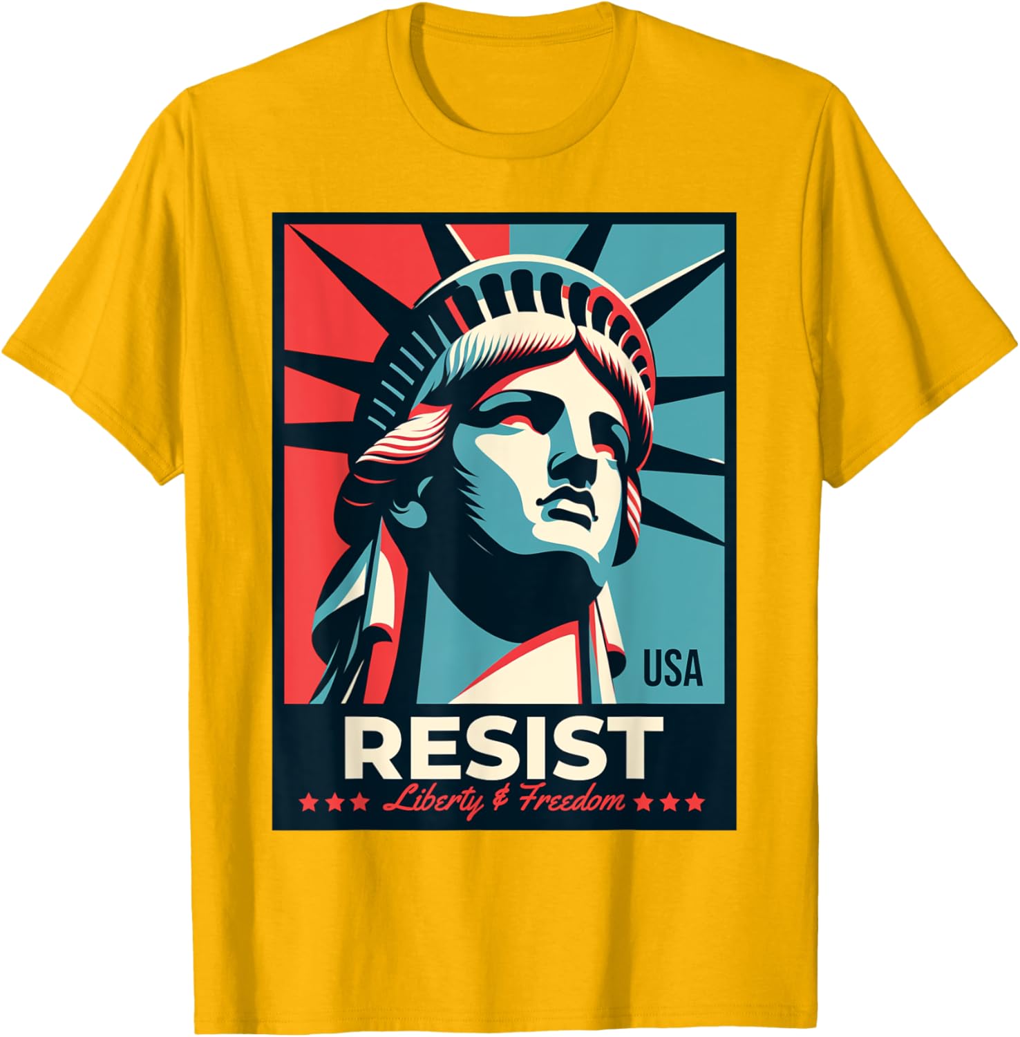 Resist T-Shirt with Statue of Liberty Design - Stylish Activist Apparel - 5