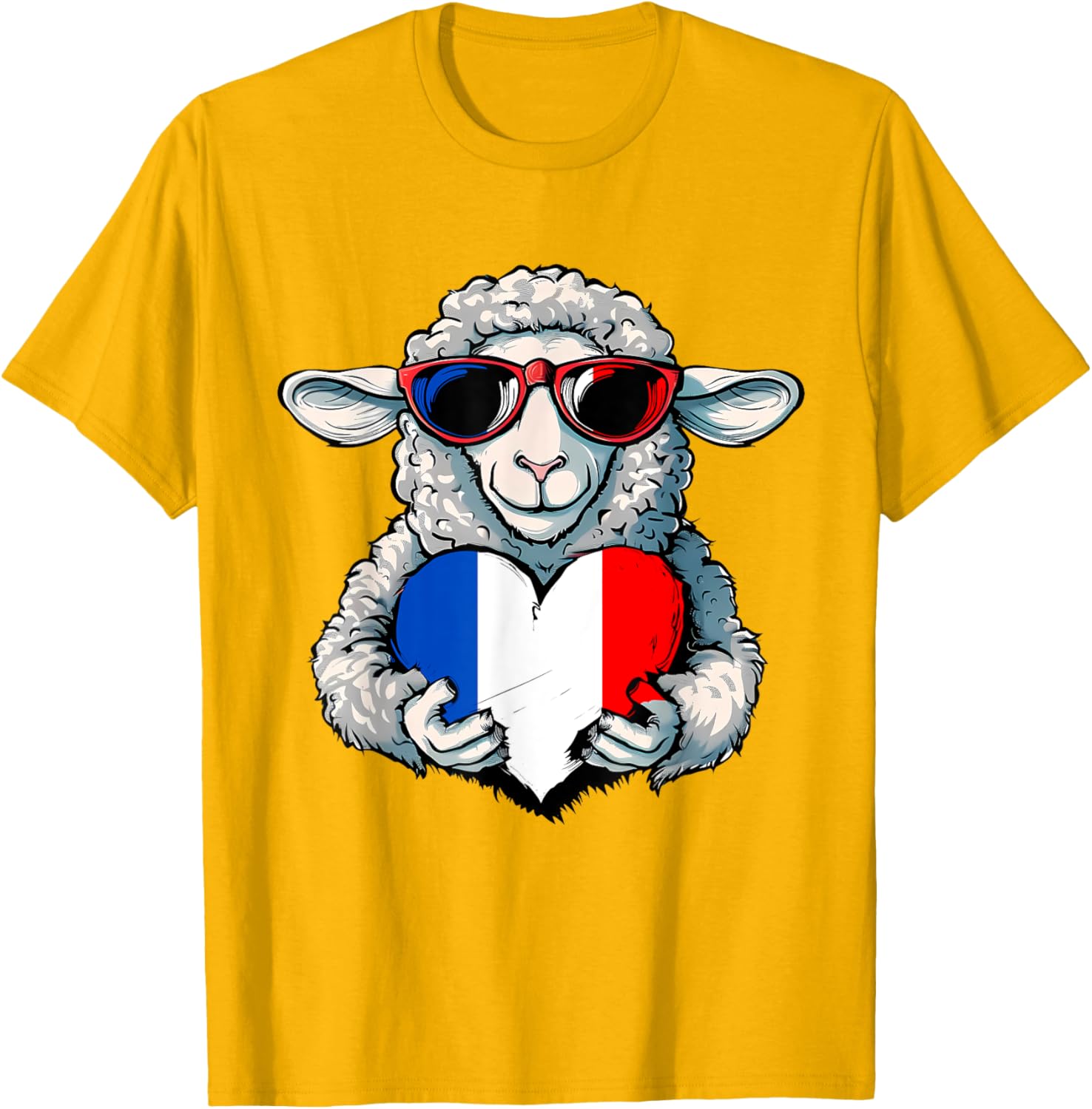 French Pride T-Shirt with France Flag and Sheep Design for Stylish Wear - 19
