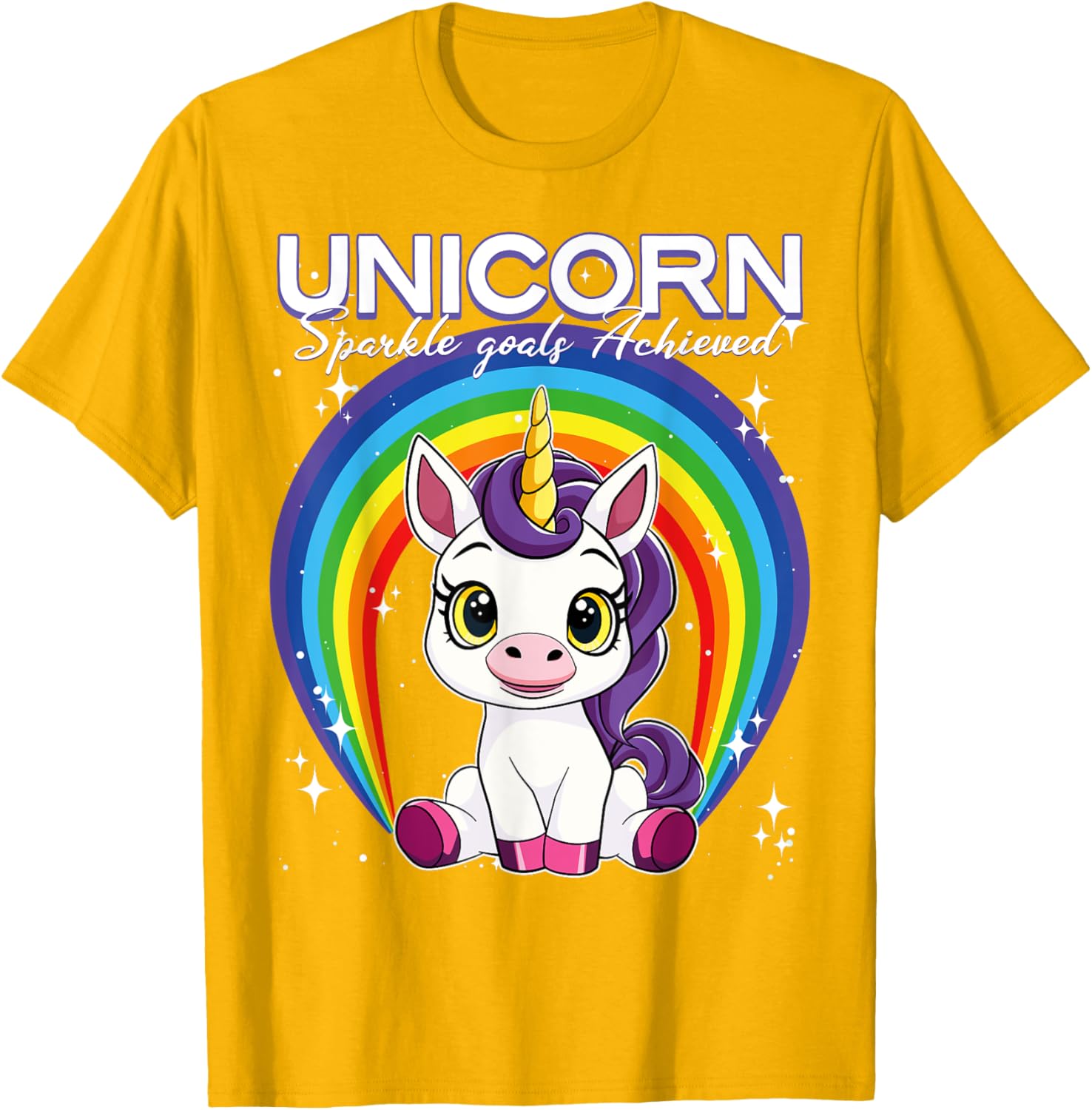 Unicorn Sparkle Goals Achieved T-Shirt for Dreamers and Believers - 17