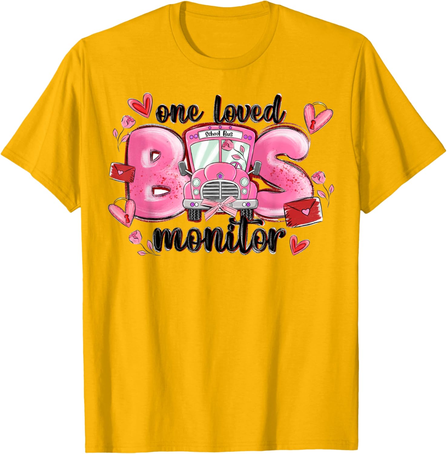 One Loved Bus Monitor Valentine's Day T-Shirt for Kids Gift - 7