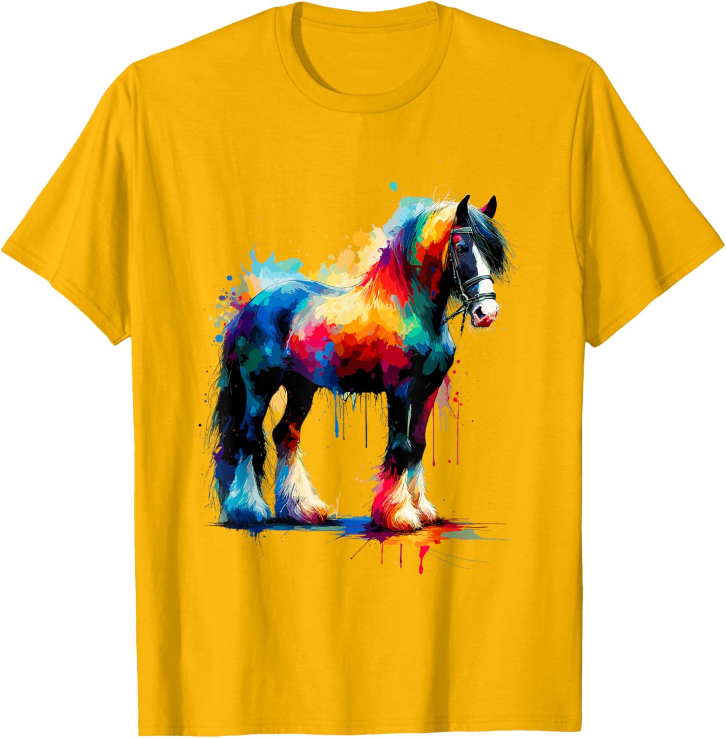 Splash Art Gypsy Vanner Horse T-Shirt for Equestrian Lovers - 25