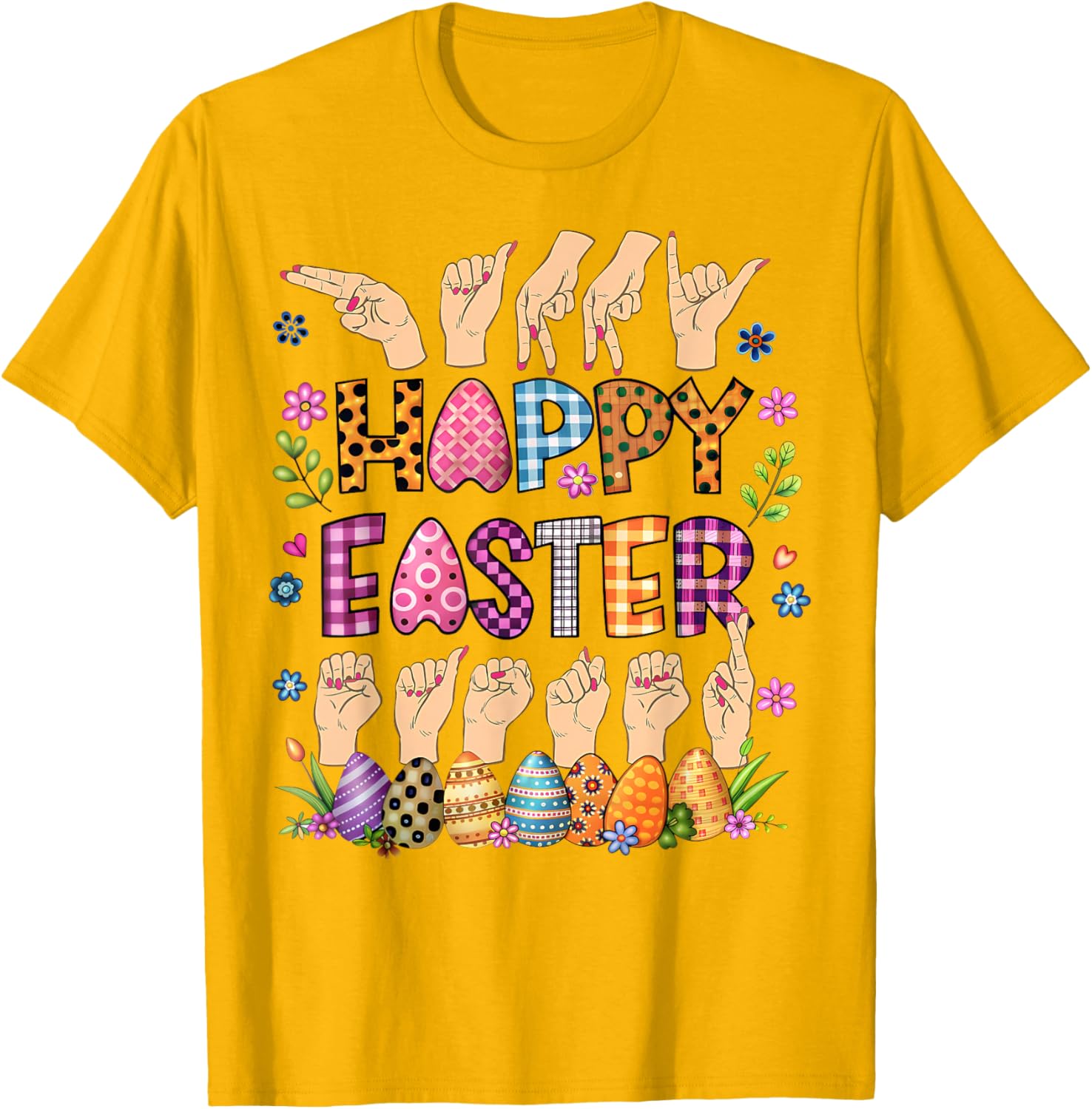 Happy Easter Eggs ASL Teacher T-Shirt for Fun Celebrations - 12