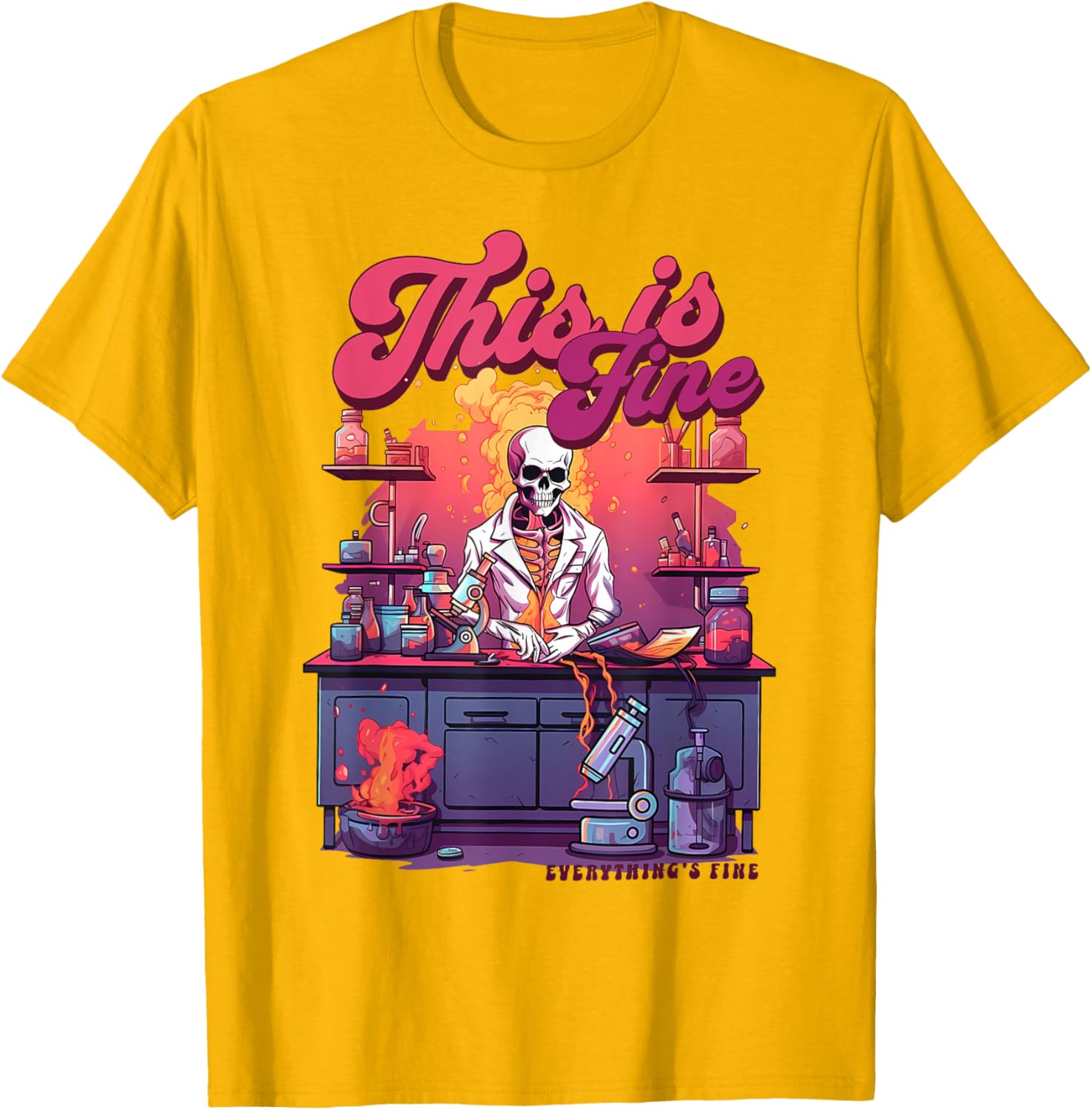 Funny Skeleton Microbiology Laboratory T-Shirt for Lab Techs - 13