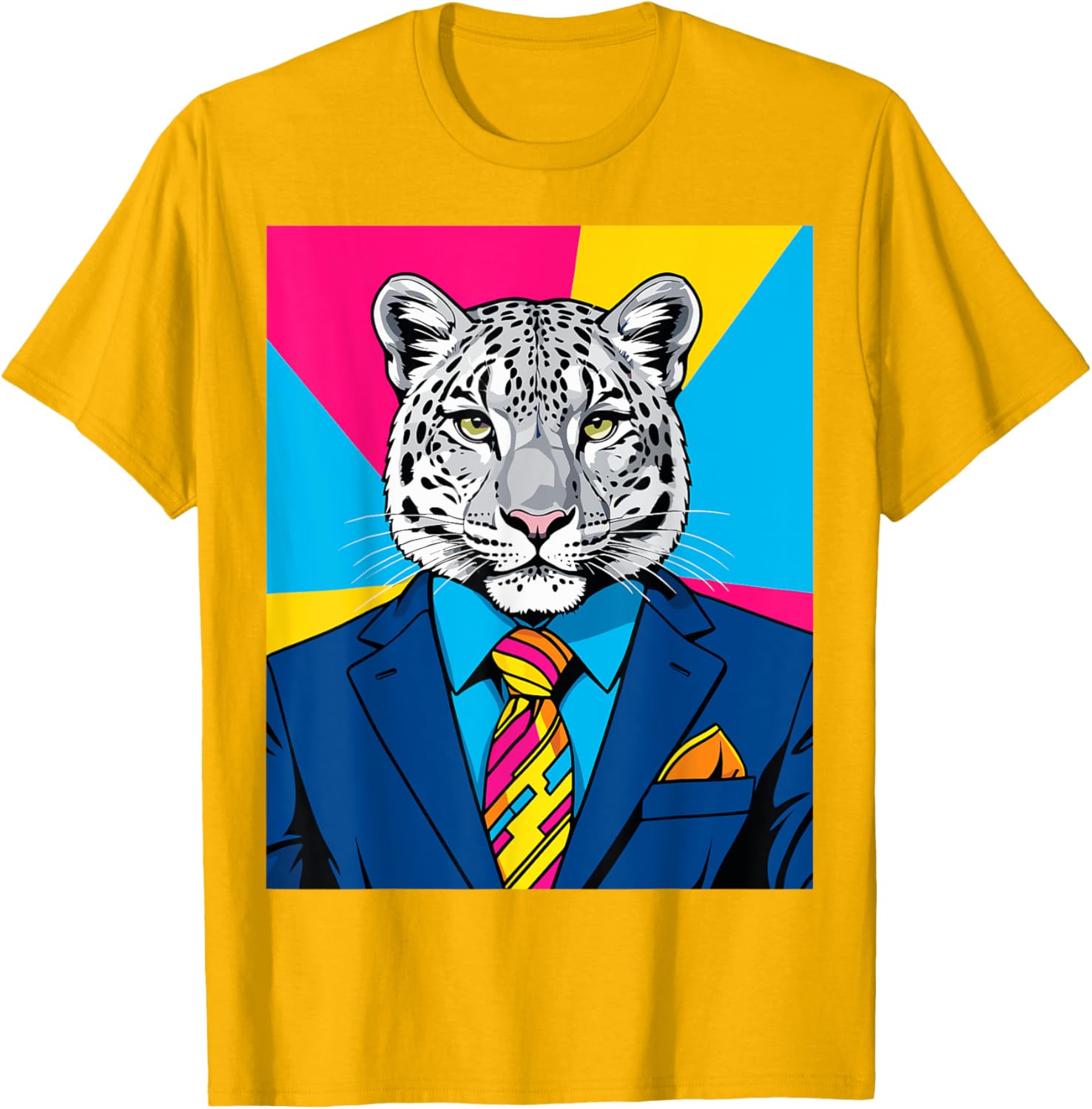 Pop Art Snow Leopard Business Suit T-Shirt Trendy Unique Fashion Wear - 15