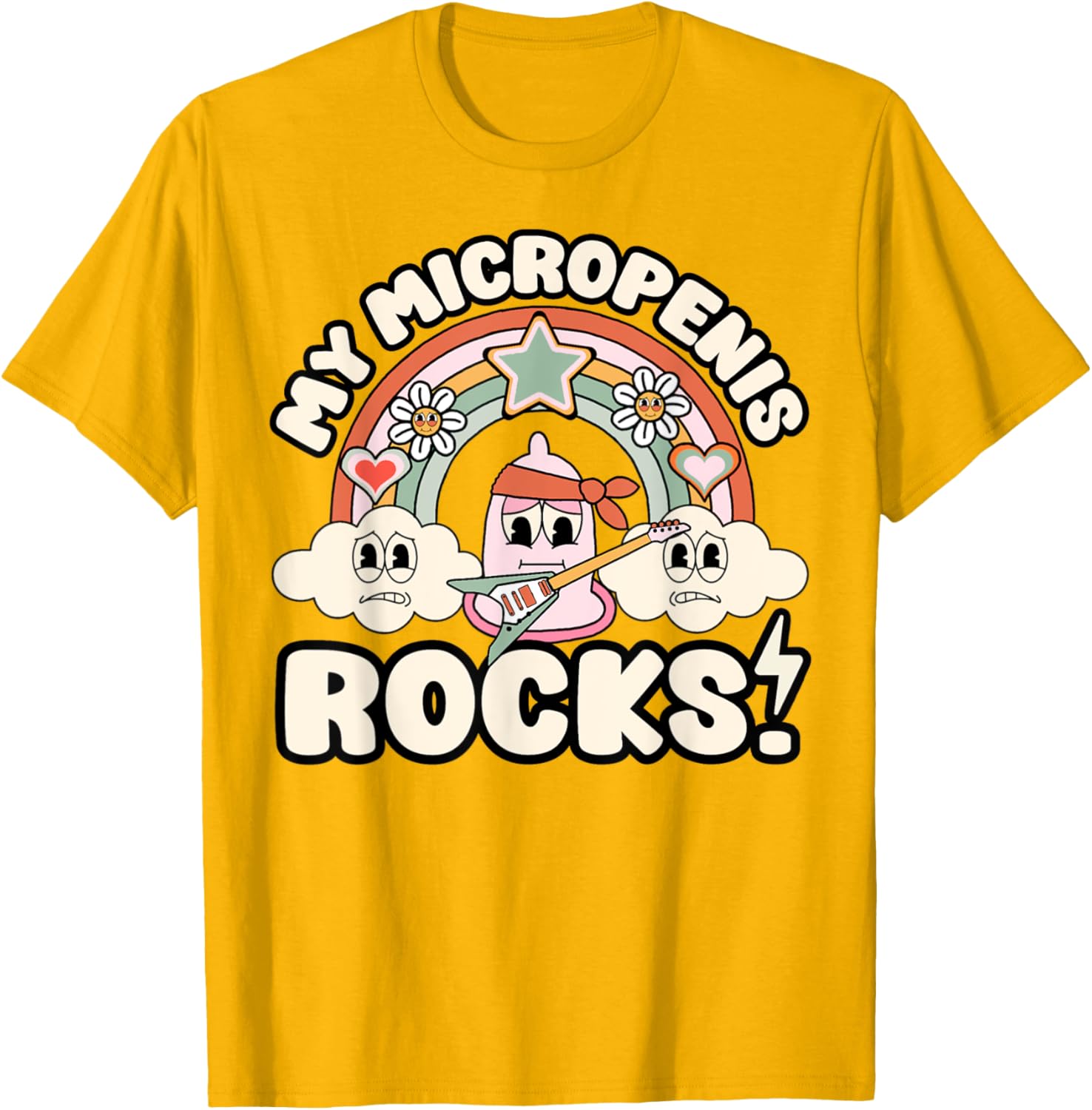 Funny Retro Micropenis Rocks T-Shirt for Adult Humor Lovers - 2