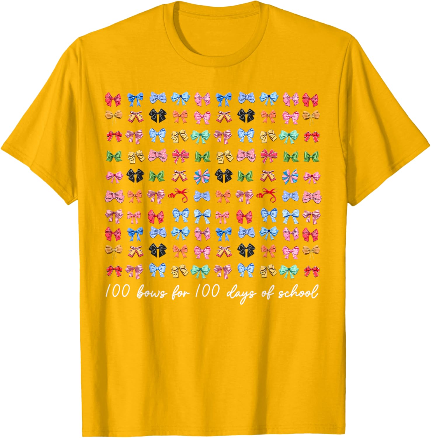 100 Bows For 100 Days Of School T-Shirt for Teachers and Kids - 17