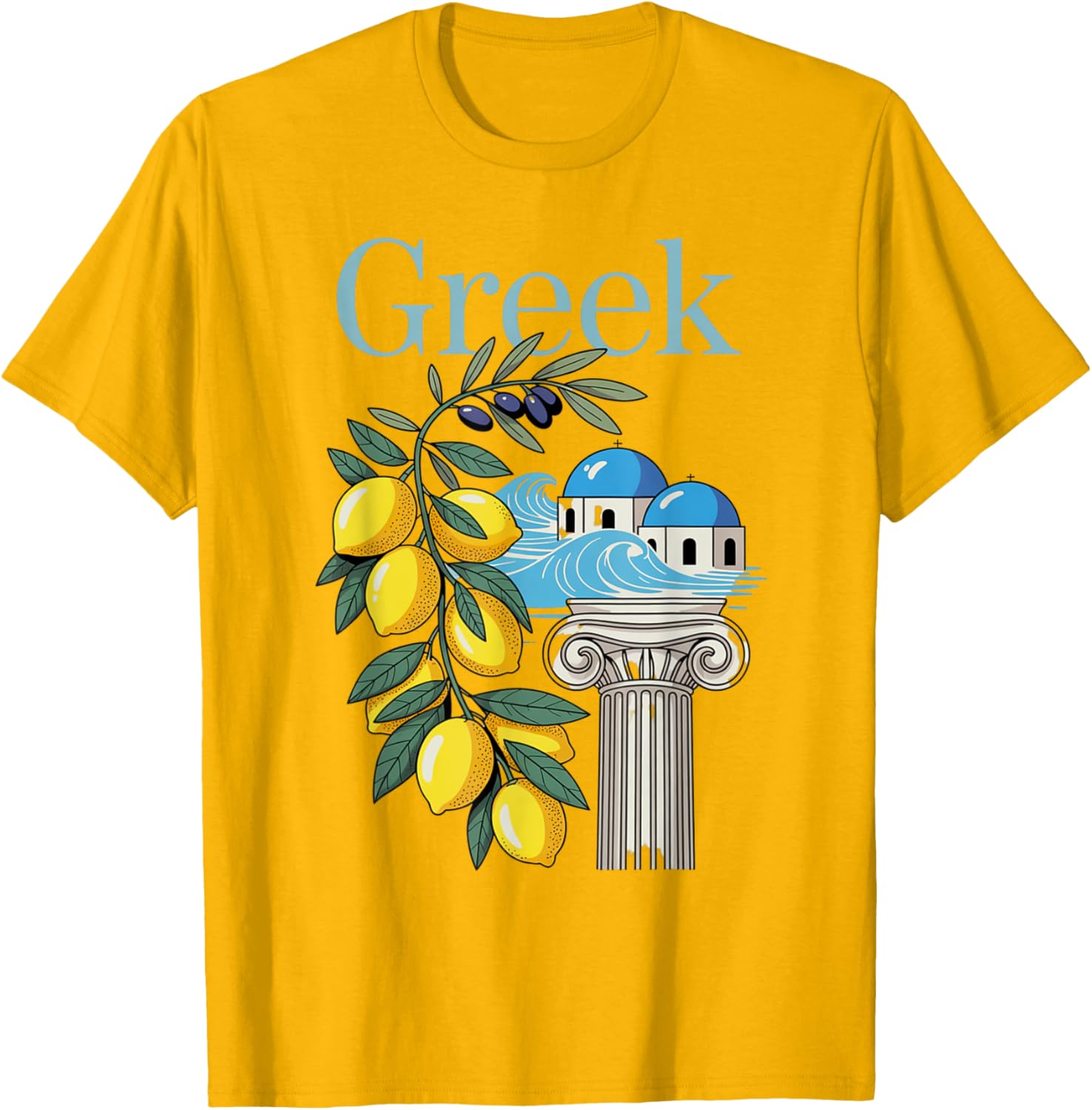 Greek Culture T-Shirt Featuring Lemons and Iconic Architecture Souvenir - 8