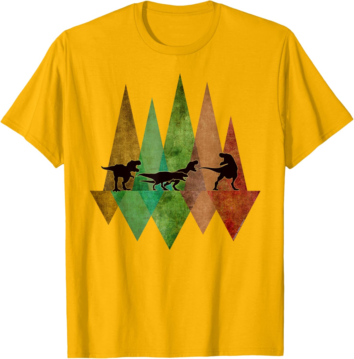 Cute T-Rex Dinosaur March Geometric Scene T-Shirt for Kids - 5