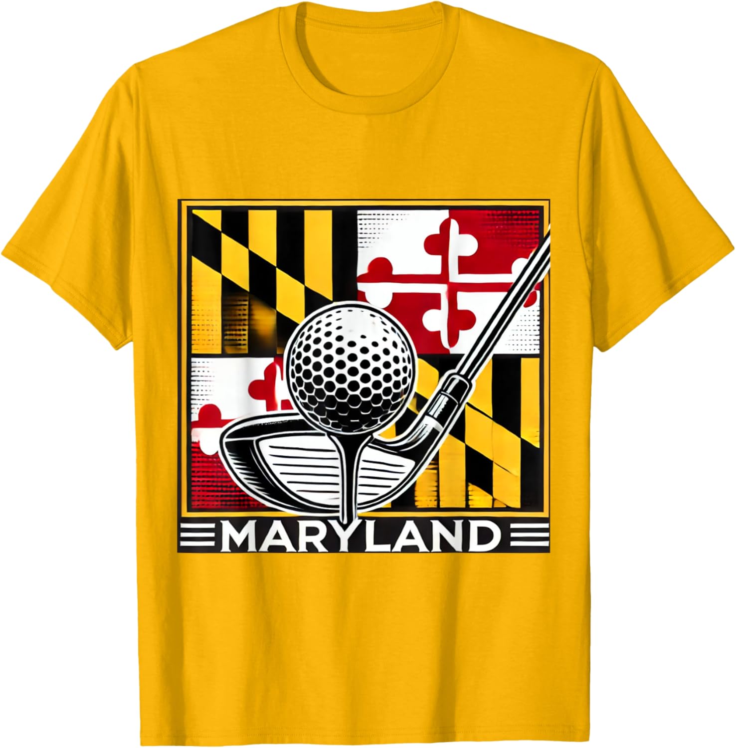 Maryland Golf Design Tee with State Flag and Club Artwork for Golf Lovers - 21