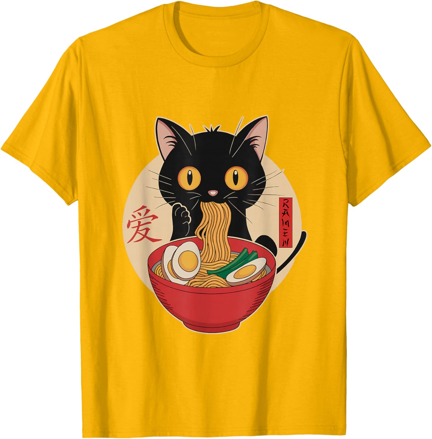 Cute Cat Eating Ramen Noodles Kawaii Anime T-Shirt for Cat Lovers - 9