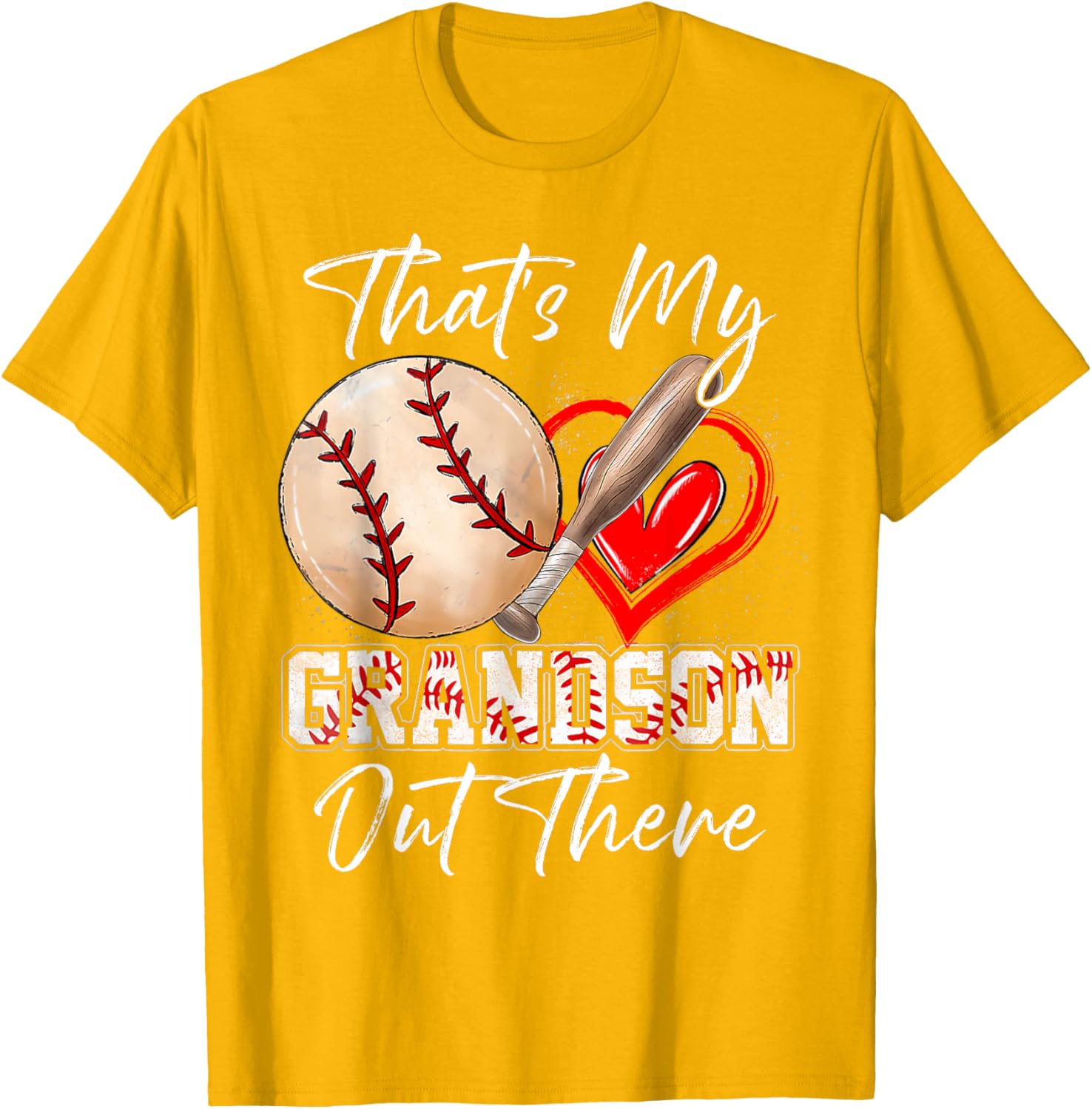 Funny That's My Grandson Out There Baseball T-Shirt for Grandparents - 18
