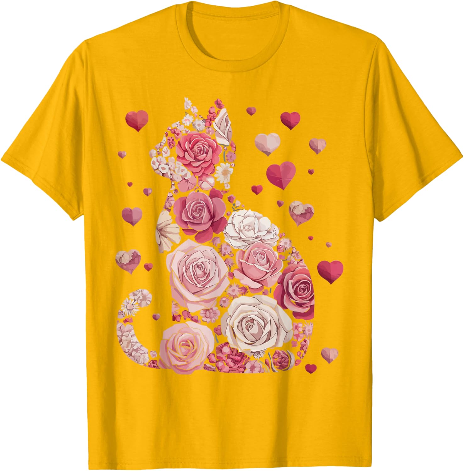 Cute Happy Meowentine's Day Cat T-Shirt for Girls and Women - 7
