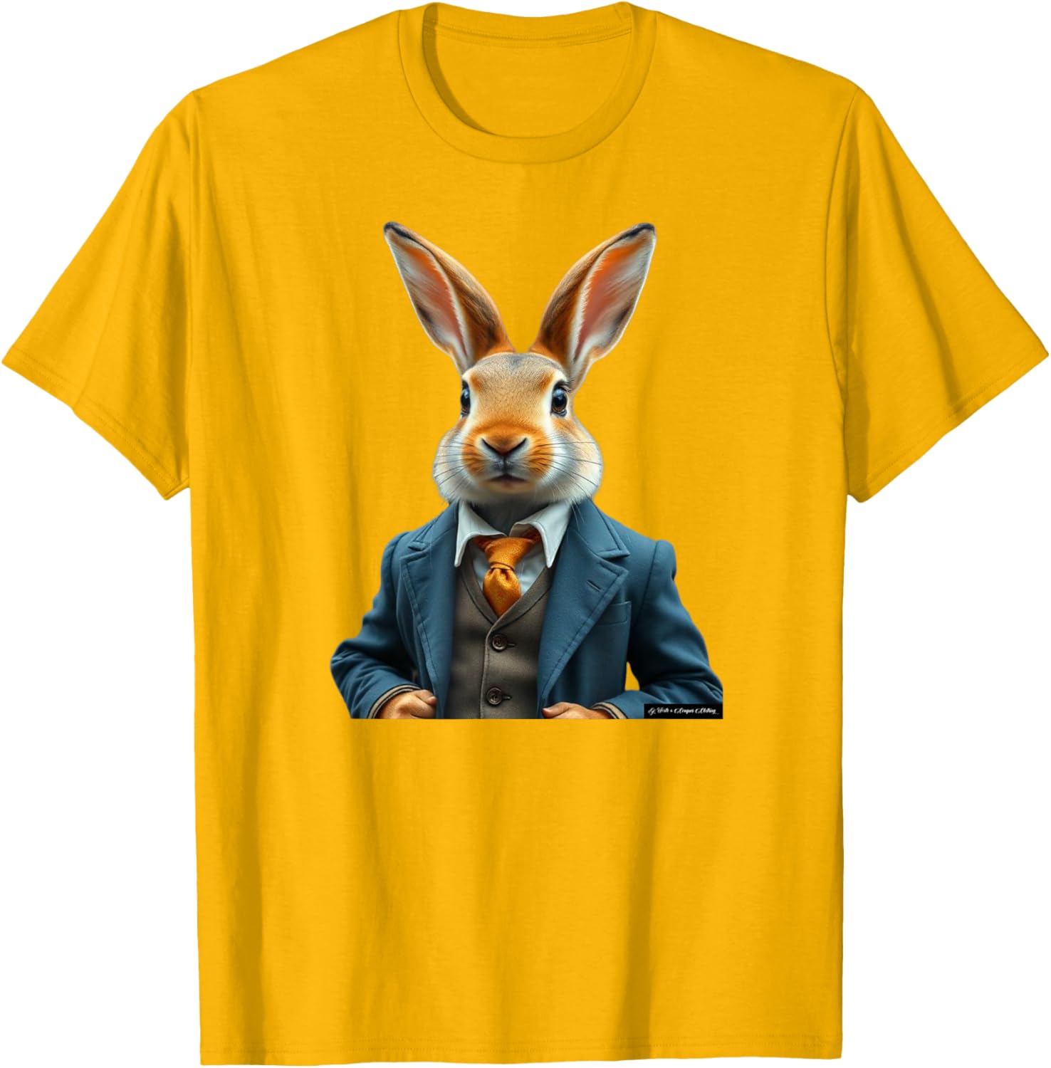 Vintage Easter Bunny T-Shirt with Rabbit in a Suit for Wild Hunters - 14