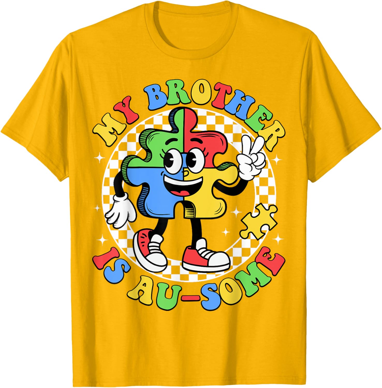 Retro Awesome Sister T-Shirt for Autism Awareness, Fun and Stylish Design - 12