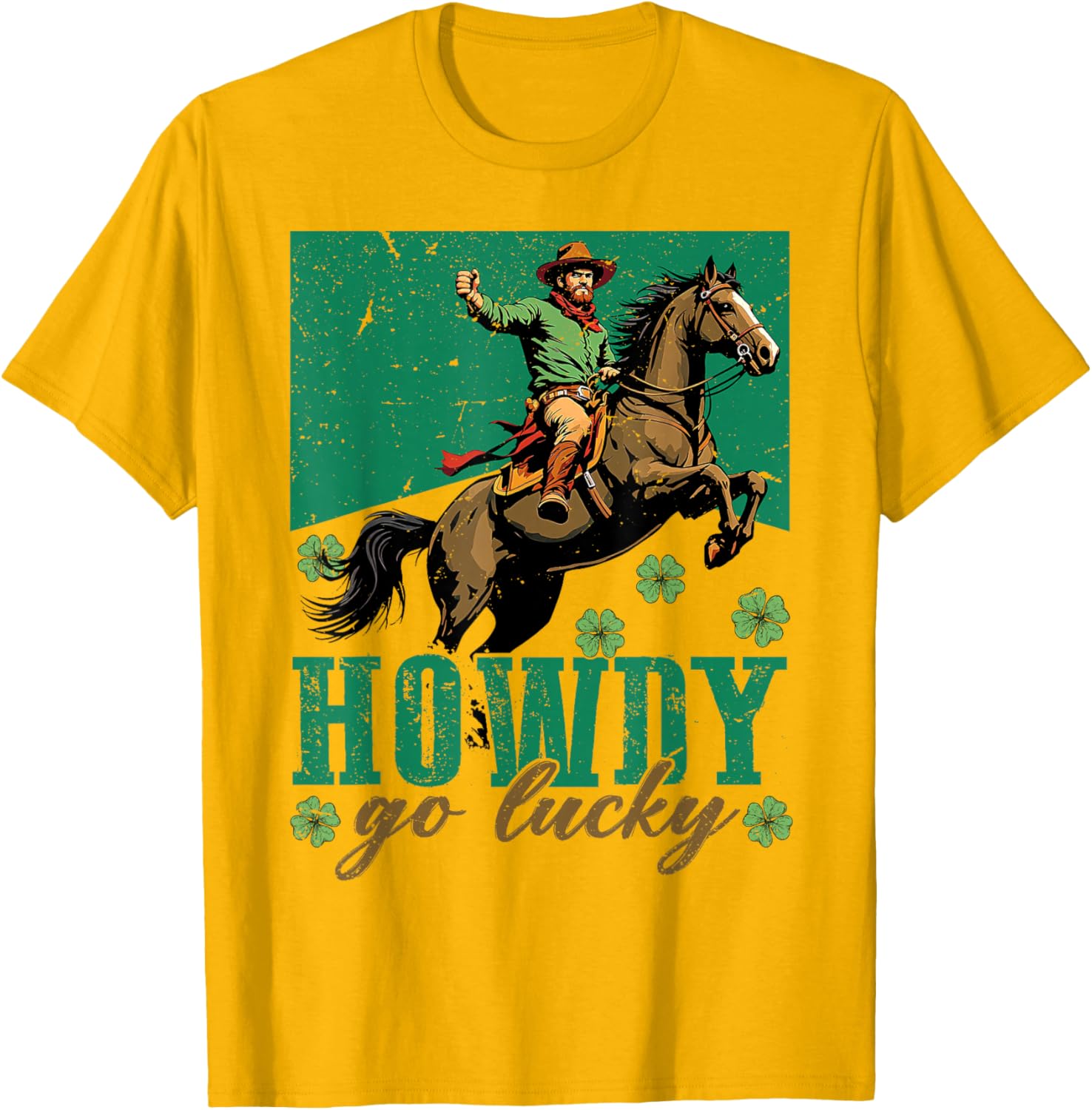 Howdy Go Lucky St Patricks Day Cowboy Cowgirl T-Shirt for Festive Fun - 2