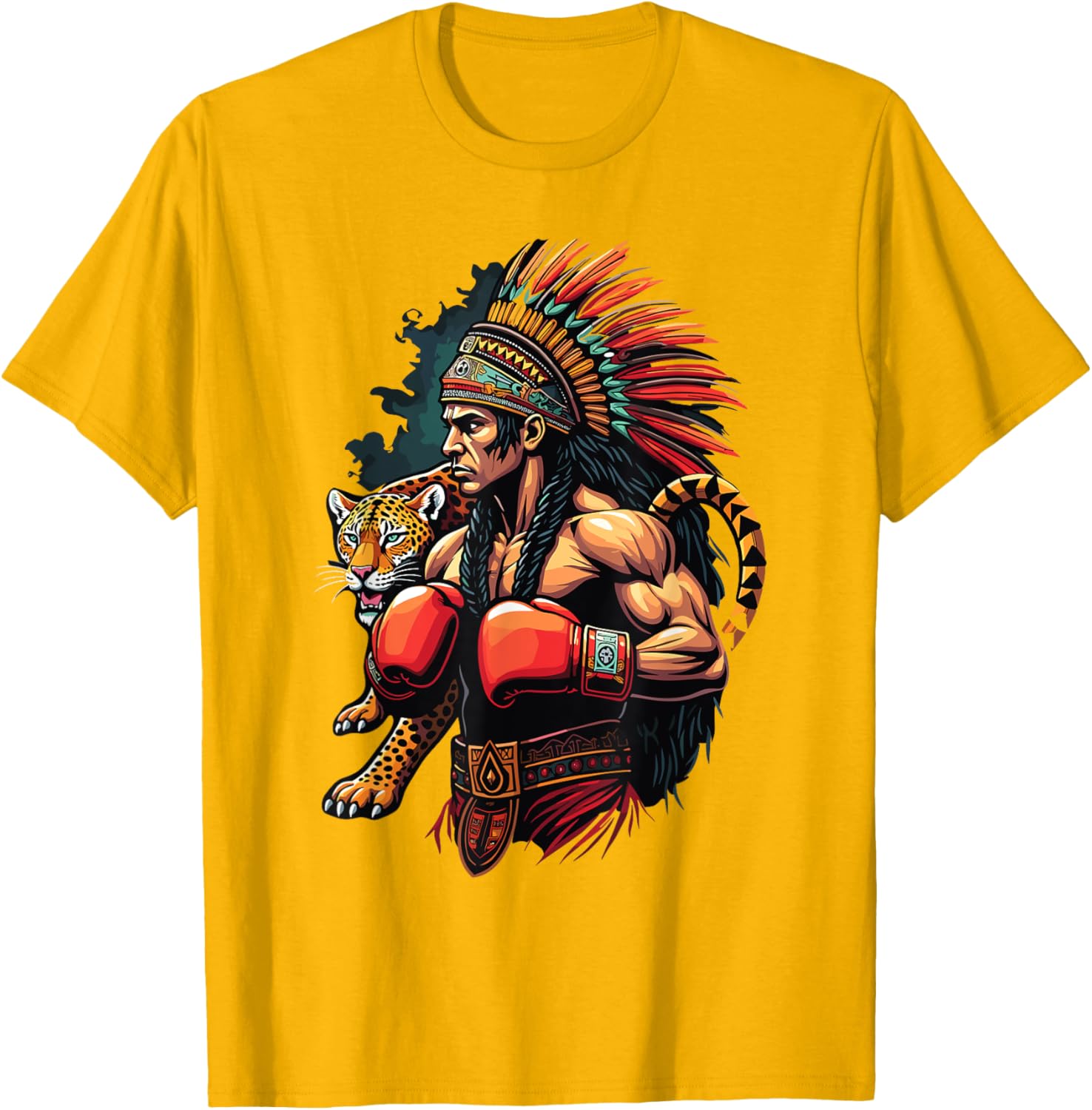 Inca Warrior Jaguar Spirit T-Shirt for Mexican Boxing Fans - 2