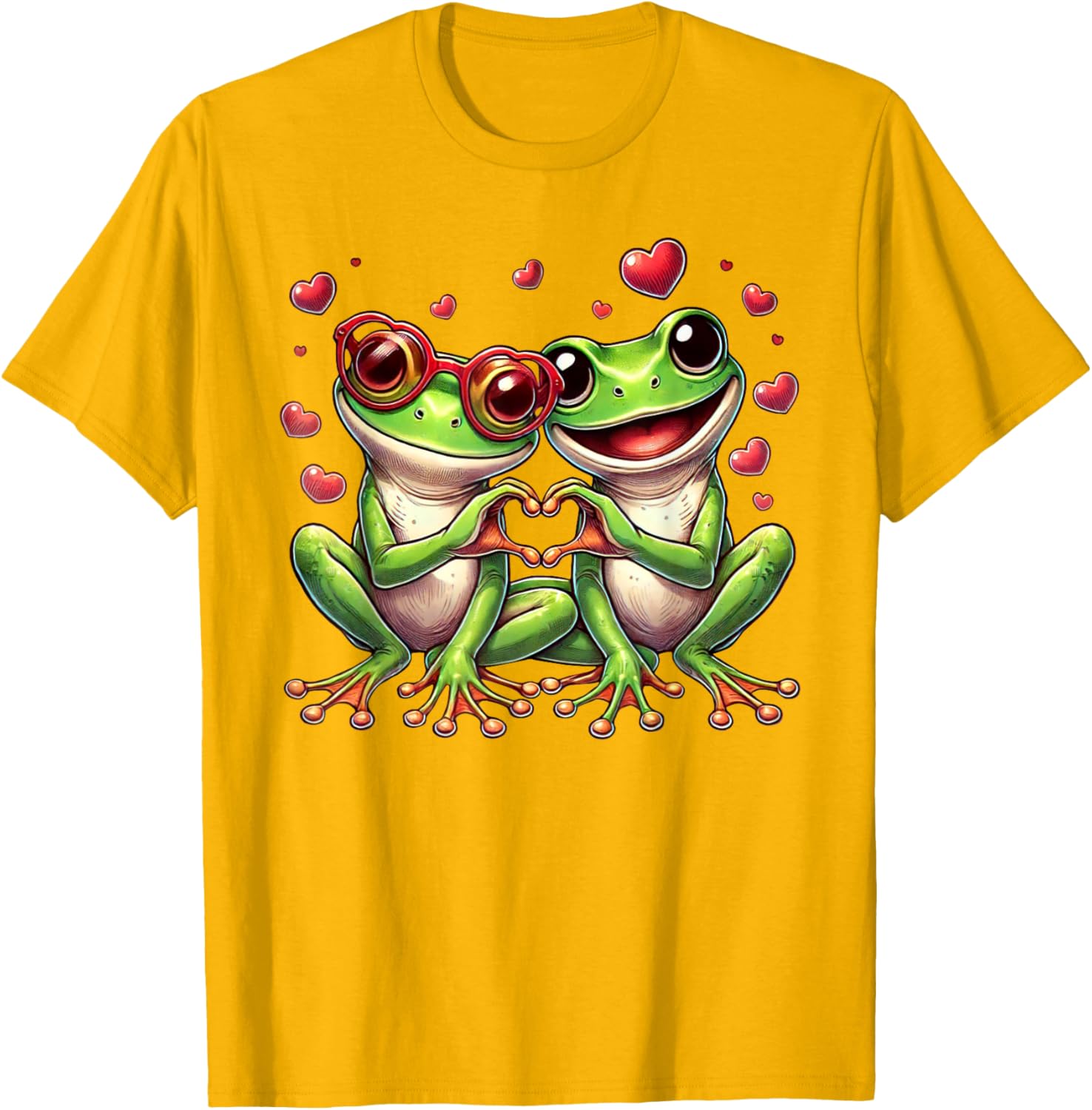 Funny Frog Heart Sign Valentine's T-Shirt for Women, Men, and Kids - 11