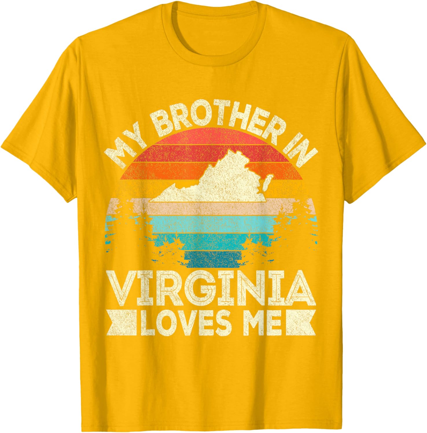 My Brother In Virginia Loves Me Retro T-Shirt for Family Gifts - 17