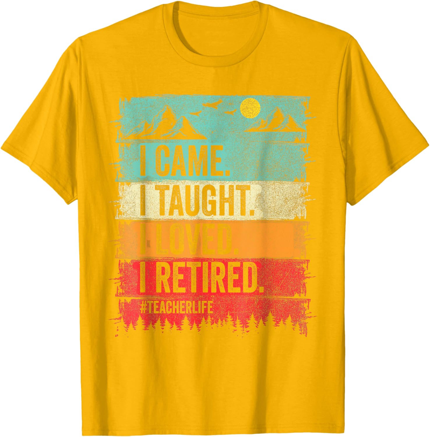 Funny Teacher Retirement T-Shirt - I Came I Taught I Loved Design - 8