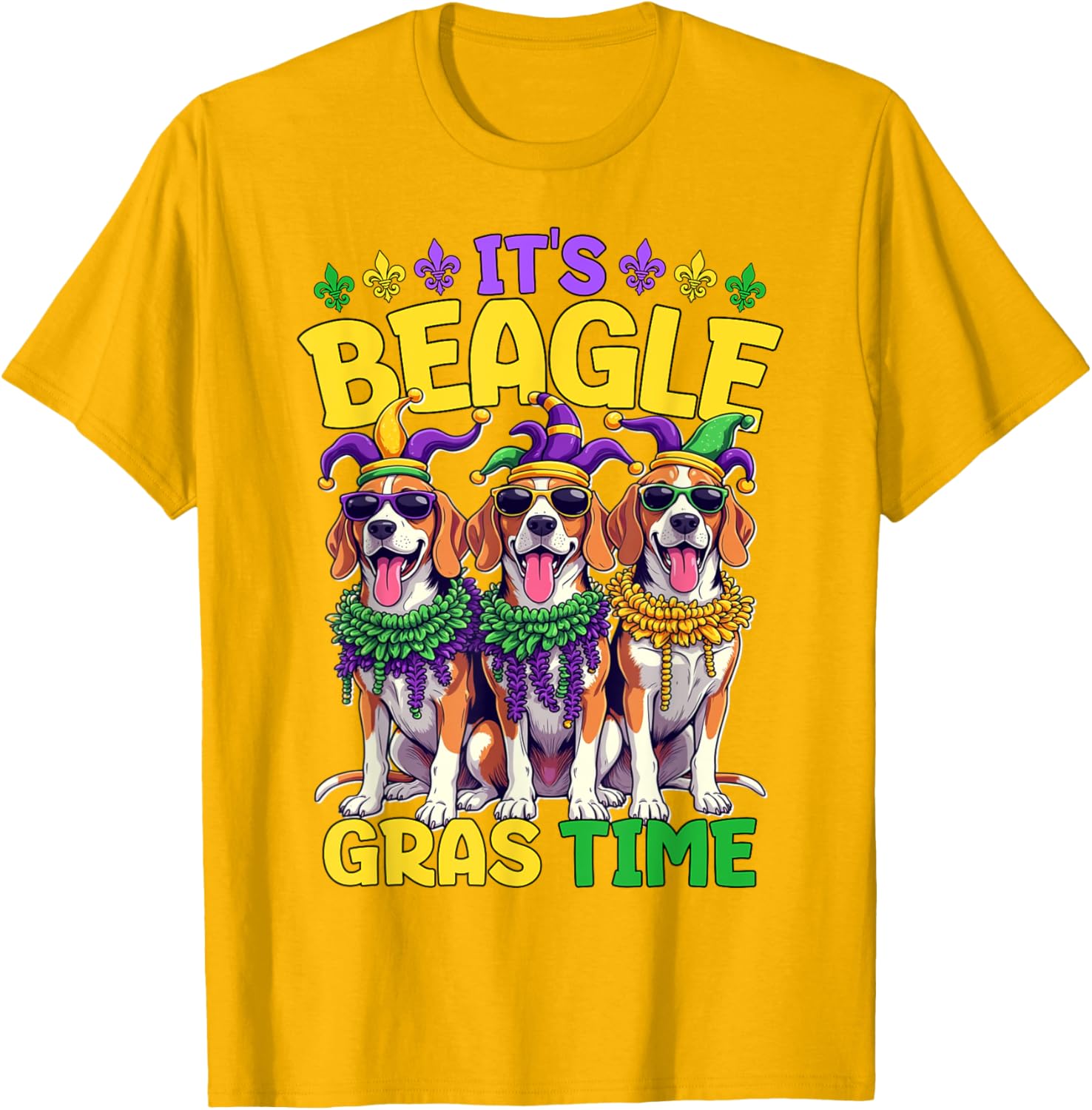Mardi Gras Beagle Time T-Shirt for Fun Celebrations and Festivities - 26