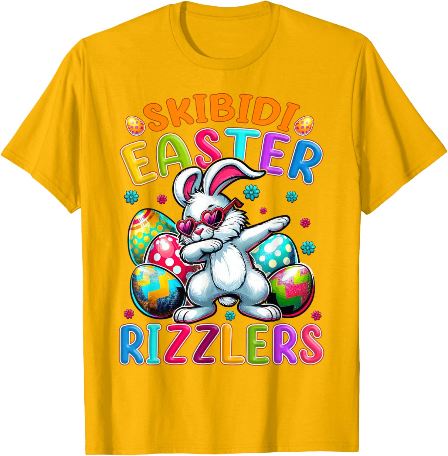 Dabbing Bunny Skibidi Easter Rizzlers T-Shirt for Gen Alpha Style - 25