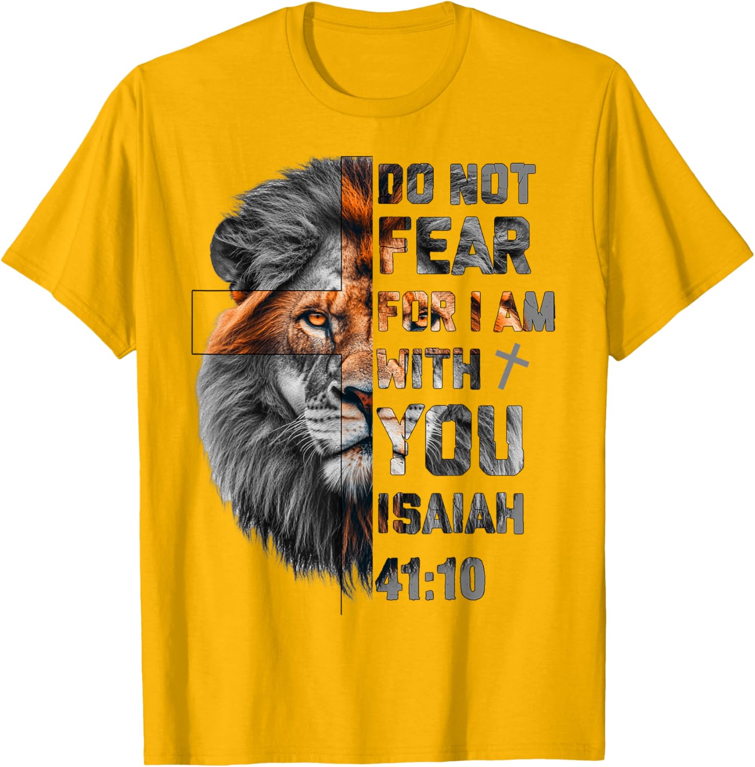 Lion of Judah T-Shirt with Isaiah 41:10 Inspirational Design - 8